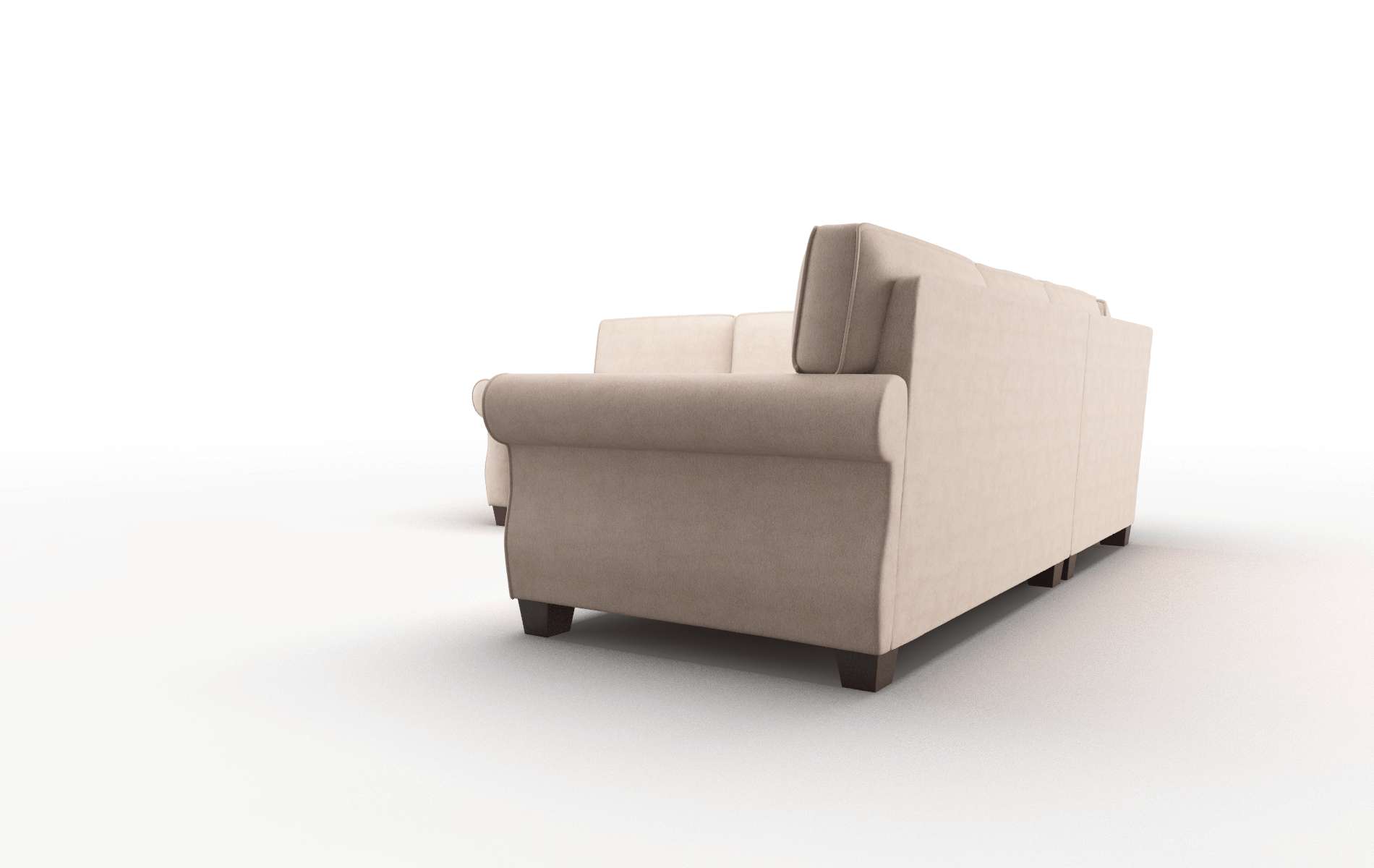 Rome Bella Pewter Sectional espresso legs 4