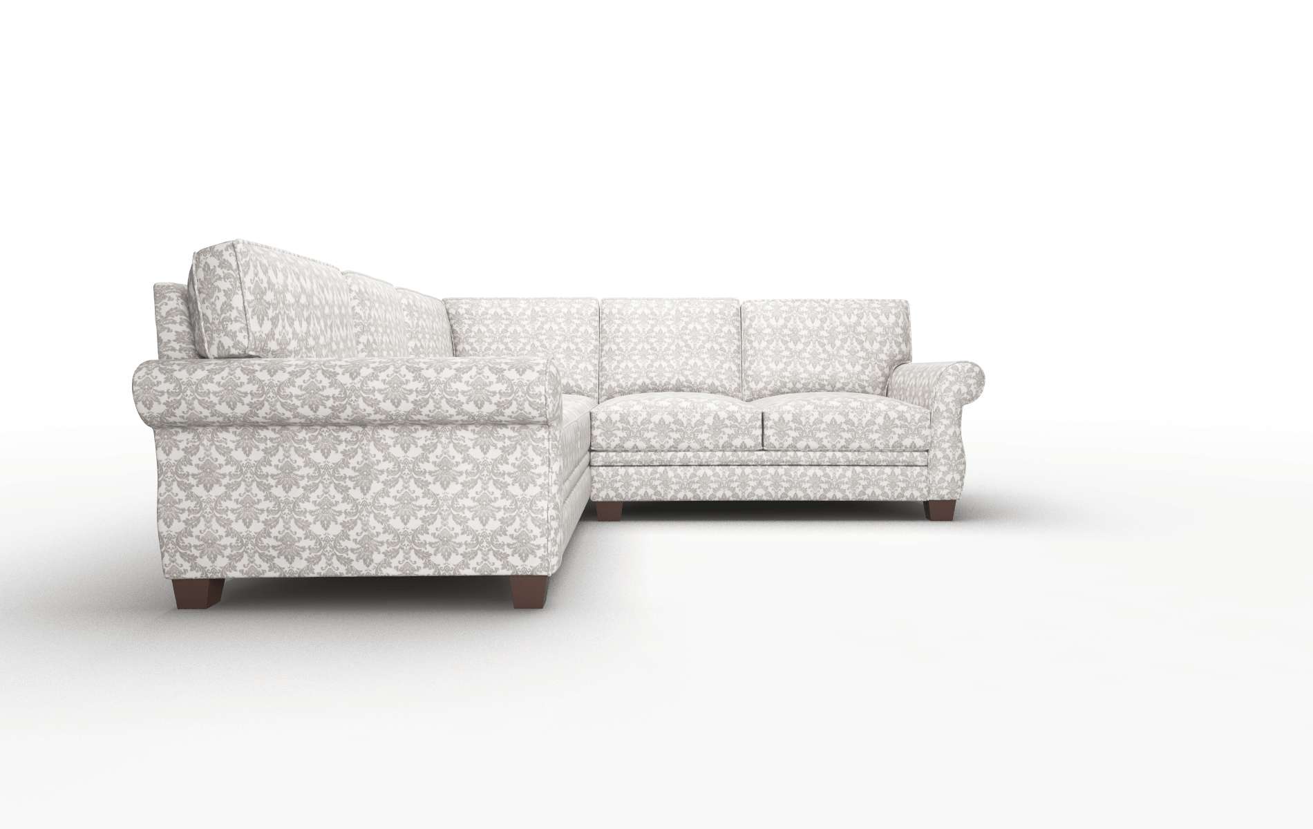 Rome Bergamo Dove Sectional espresso legs 2