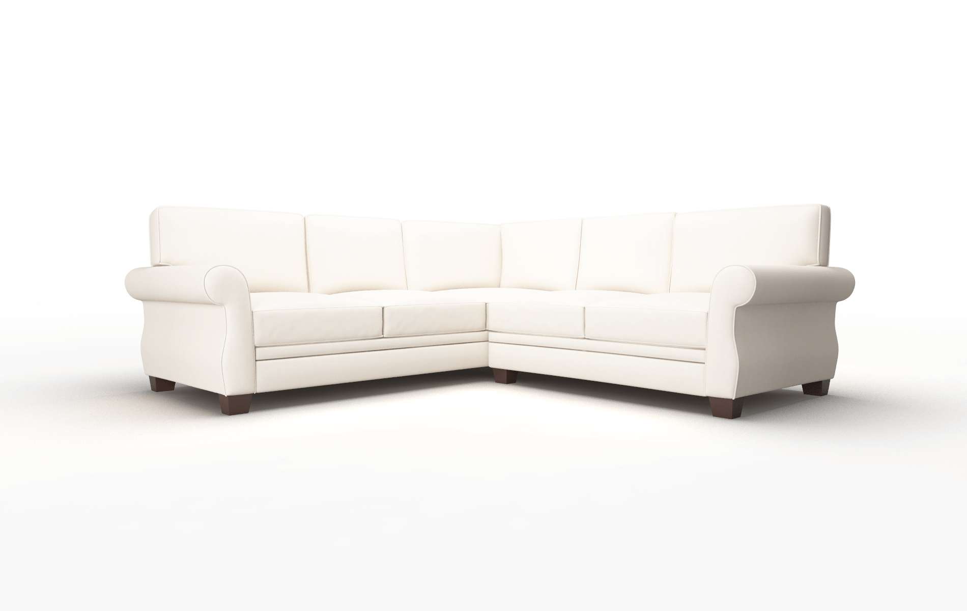 Rome Blanche-milky Sectional Espresso Legs  1