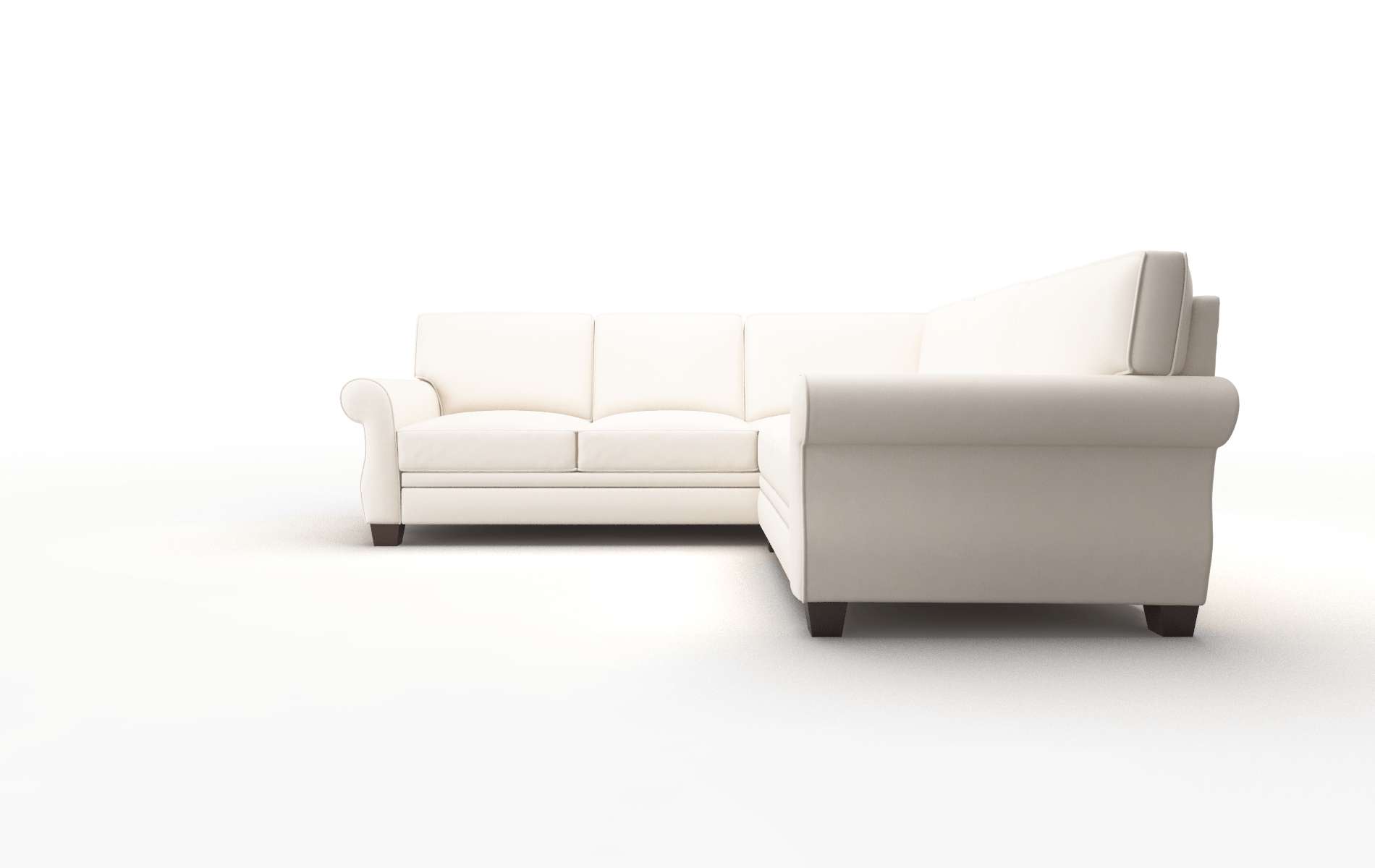 Rome Blanche Milky Sectional espresso legs 5