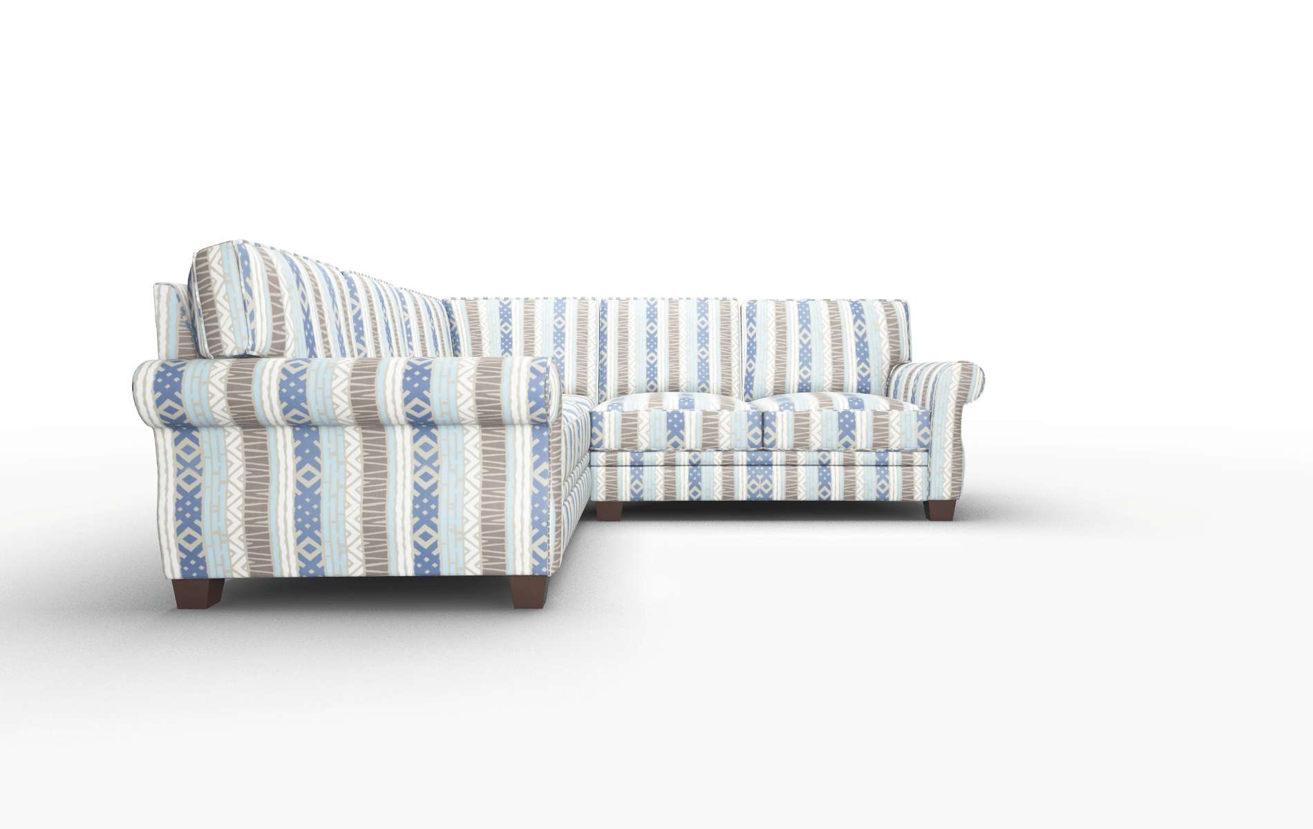 Rome Bodhi Indigo Sectional espresso legs 2