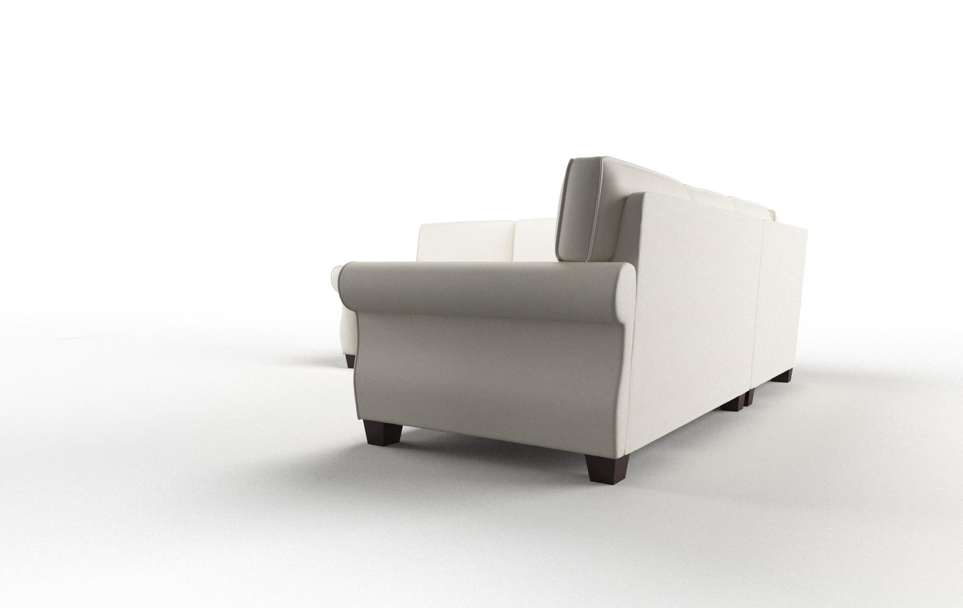 Rome Bungalow Ivory Sectional espresso legs 4