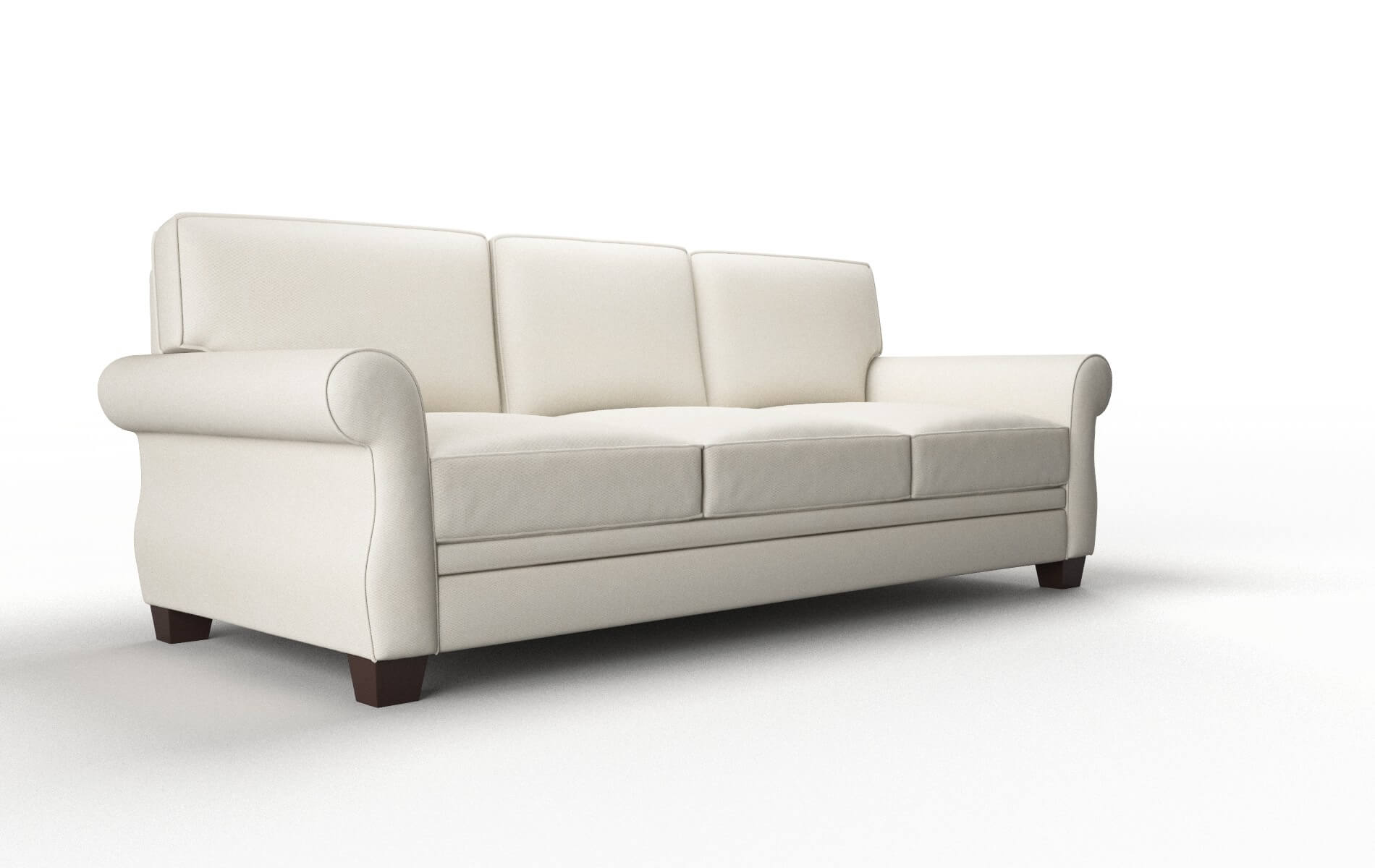 Rome Bungalow Ivory Sofa espresso legs 2