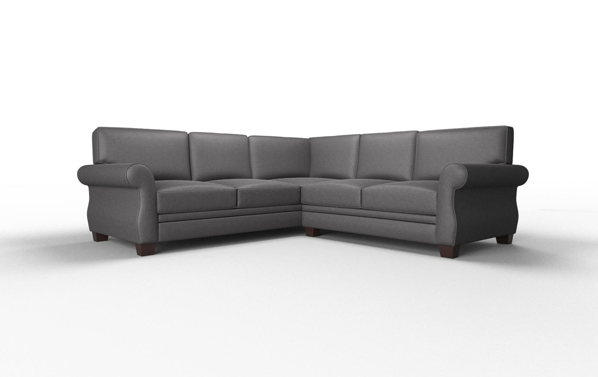 Rome Catalina Charcoal Sectional espresso legs