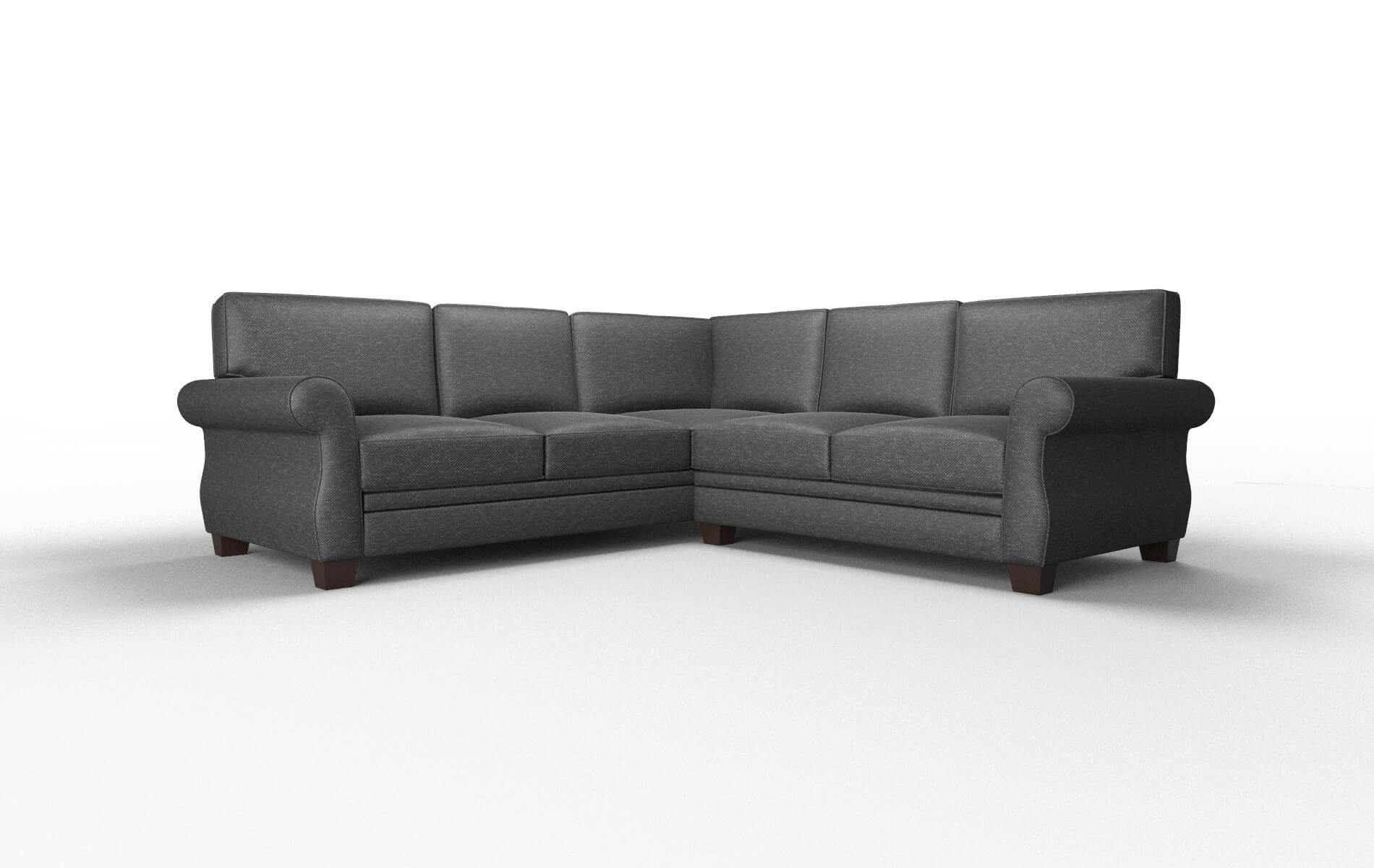 Rome Chance Denim Sectional espresso legs 1