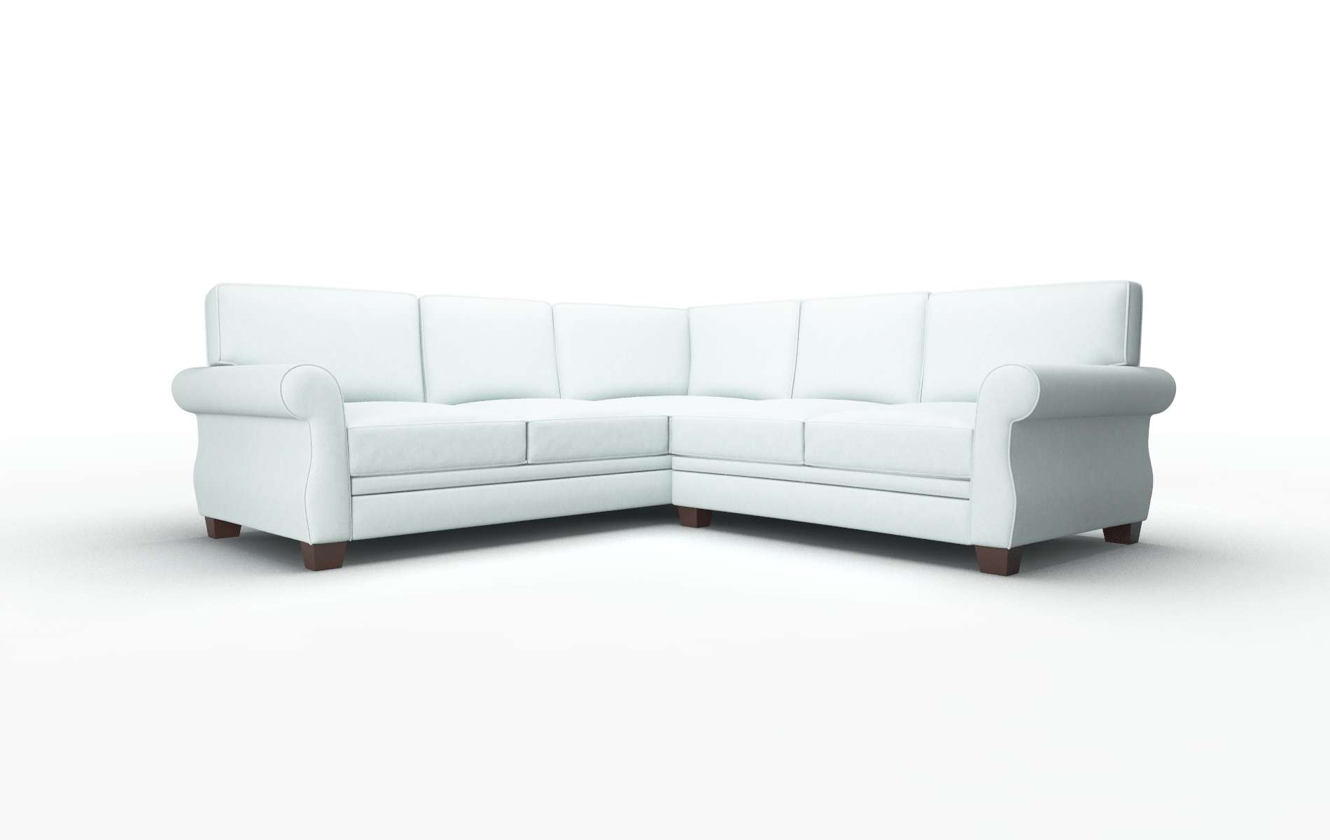 Rome Clyde Cornflower Sectional espresso legs 1