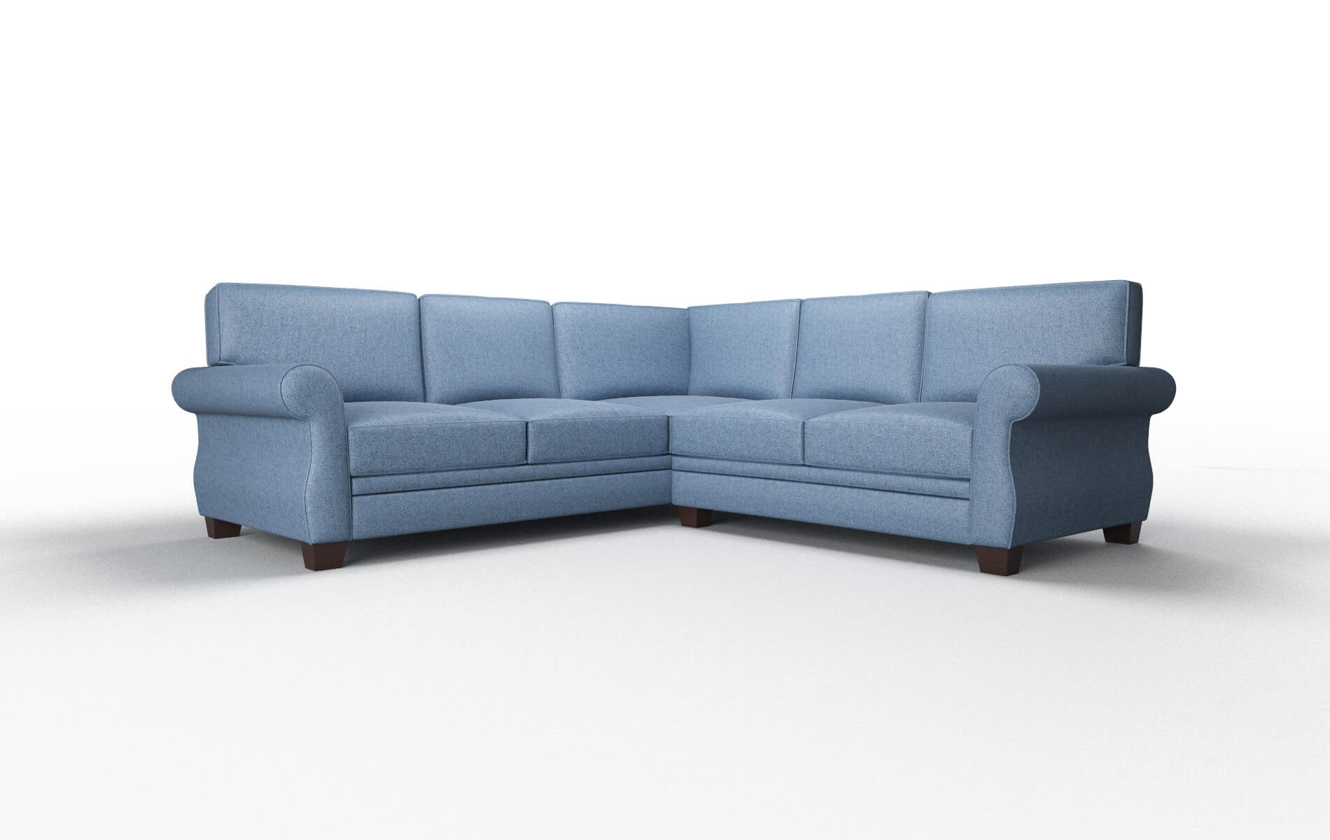 Rome Clyde Deep_ocean Sectional espresso legs 1