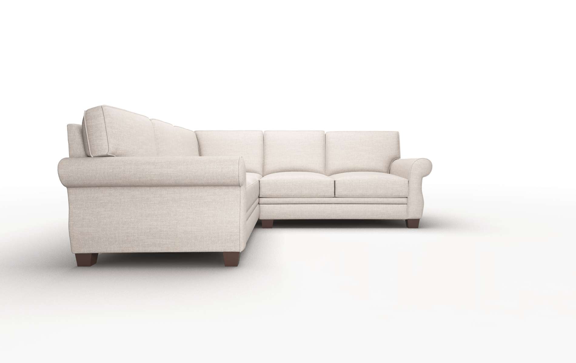 Rome Clyde Dolphin Sectional espresso legs 2