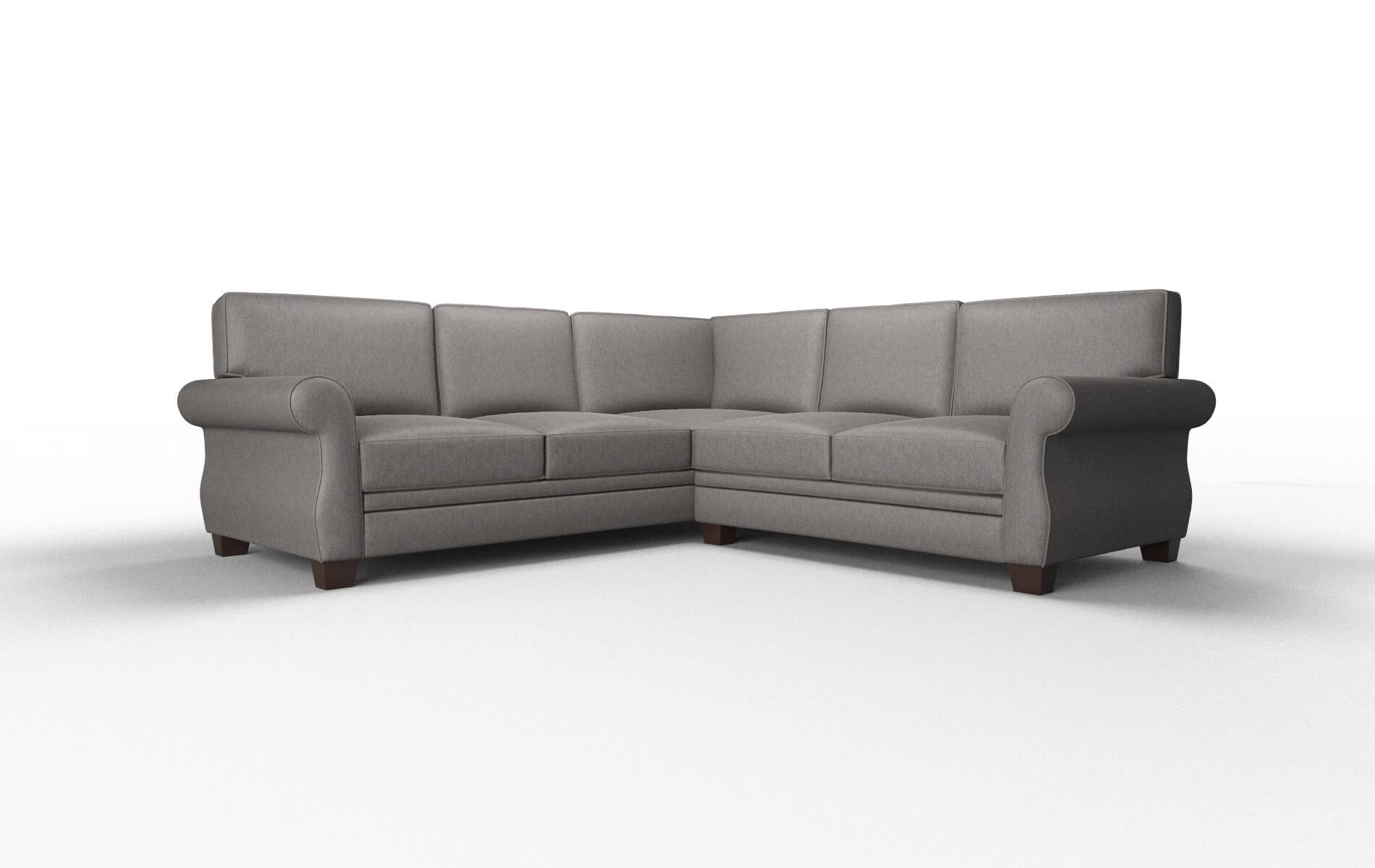 Rome Cosmo Charcoal Sectional espresso legs 1