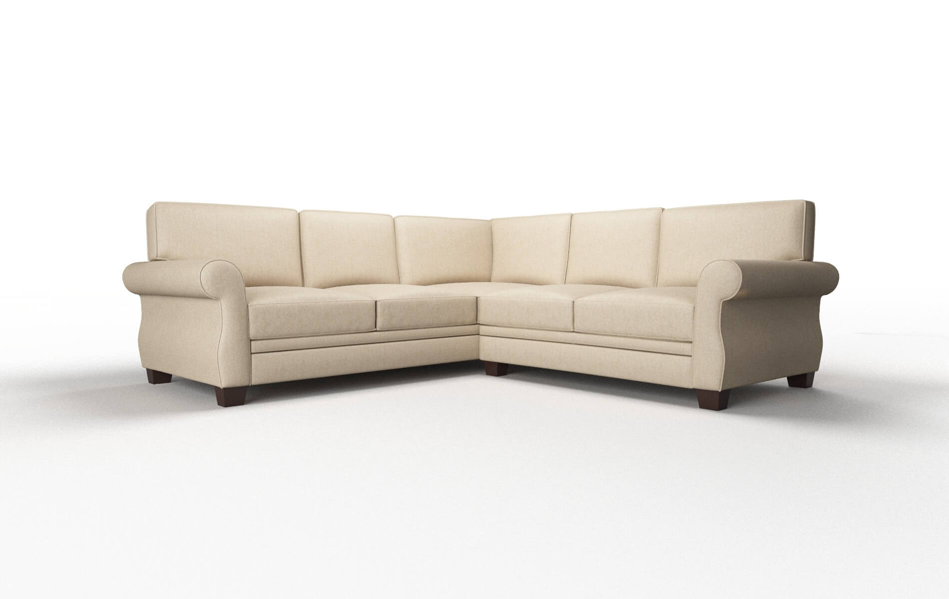 Rome Cosmo Fawn Sectional espresso legs
