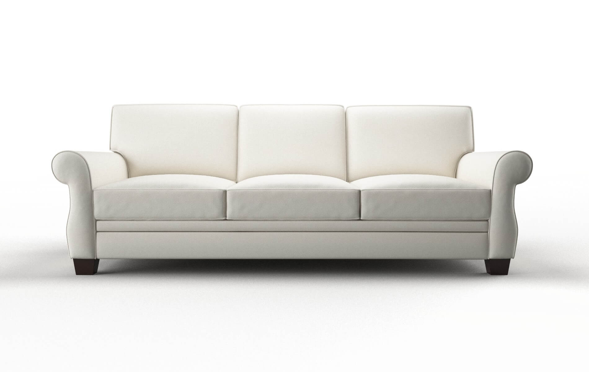 Rome Cosmo Ivory Sofa espresso legs 1