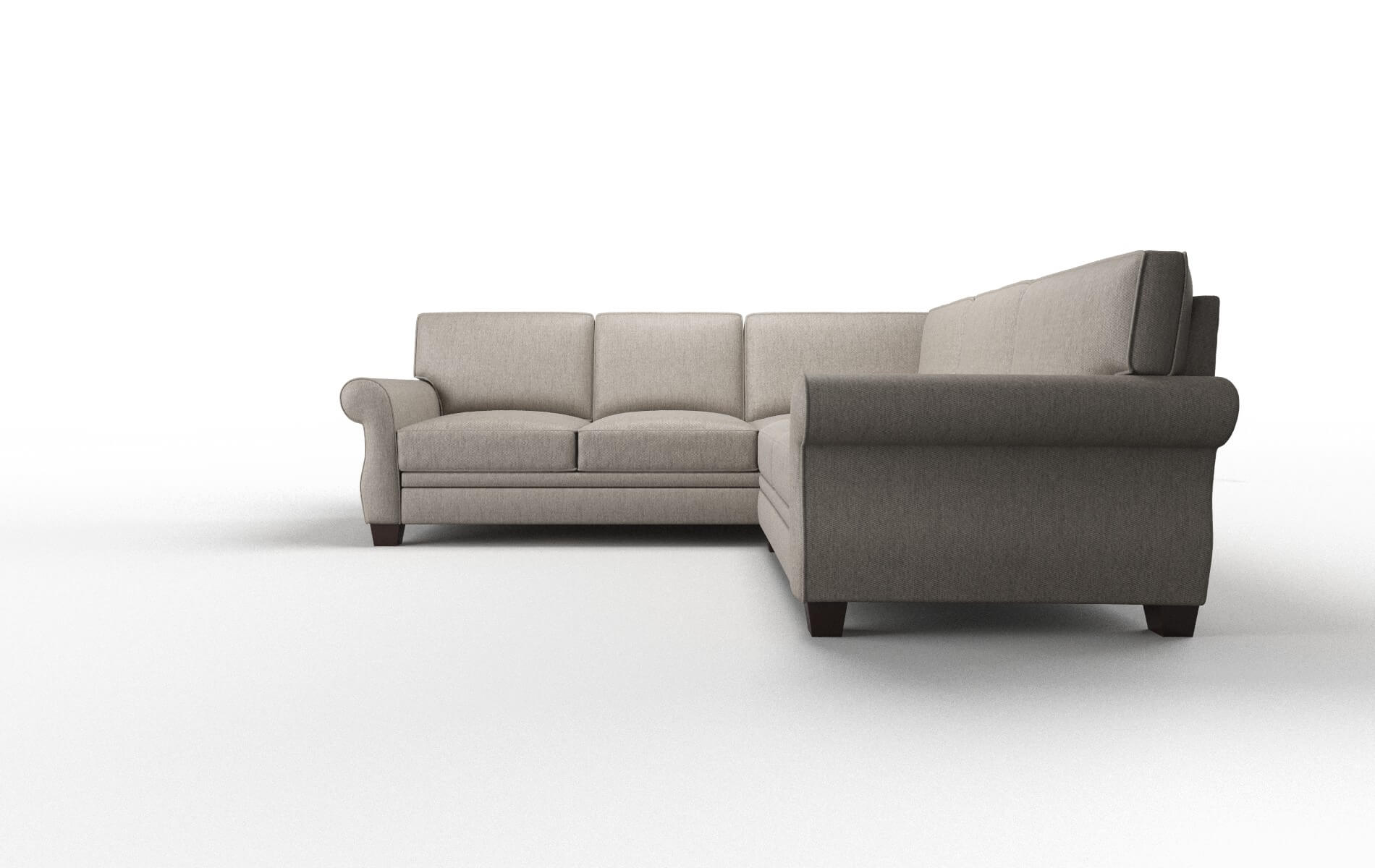 Rome Cosmo Taupe Sectional espresso legs 5