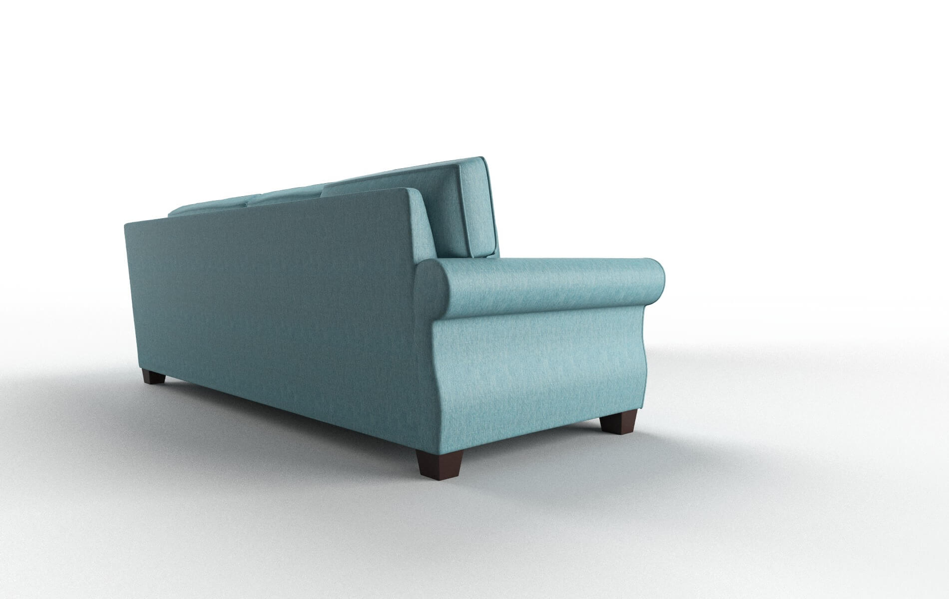 Rome Cosmo Turquoise Sectional espresso legs 3