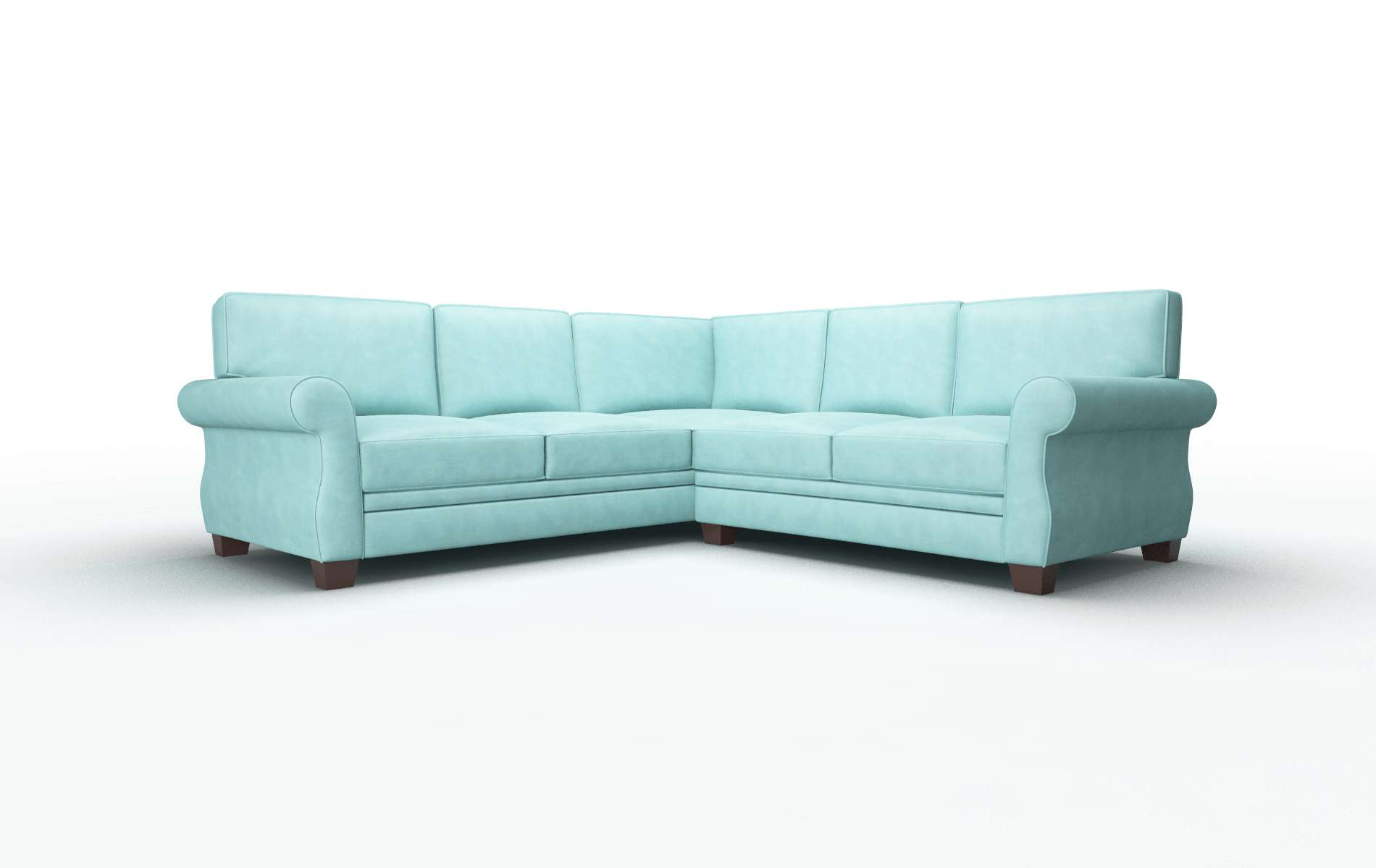 Rome Curious Turquoise Sectional espresso legs 1