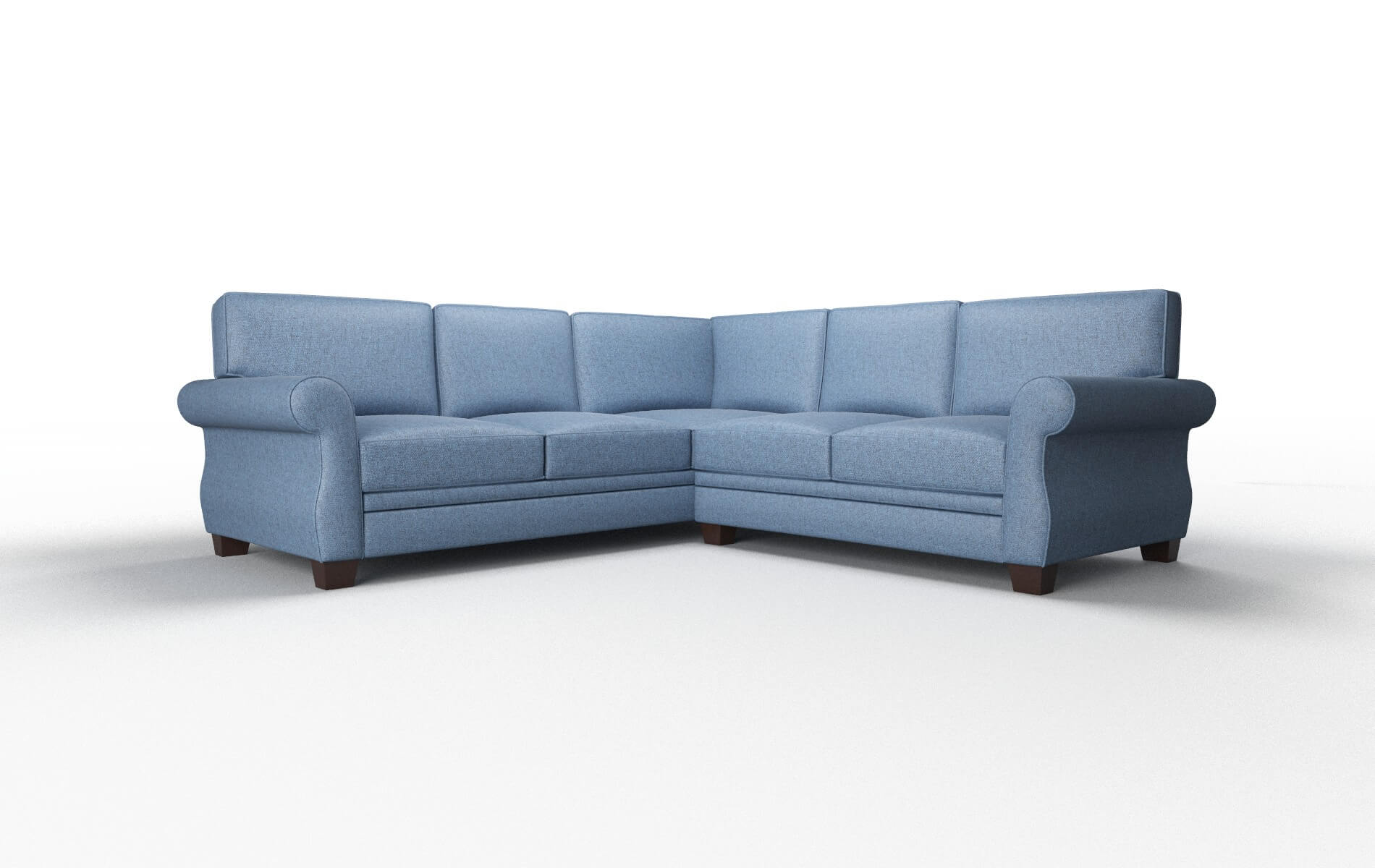 Rome Derby Navy Sectional espresso legs 1