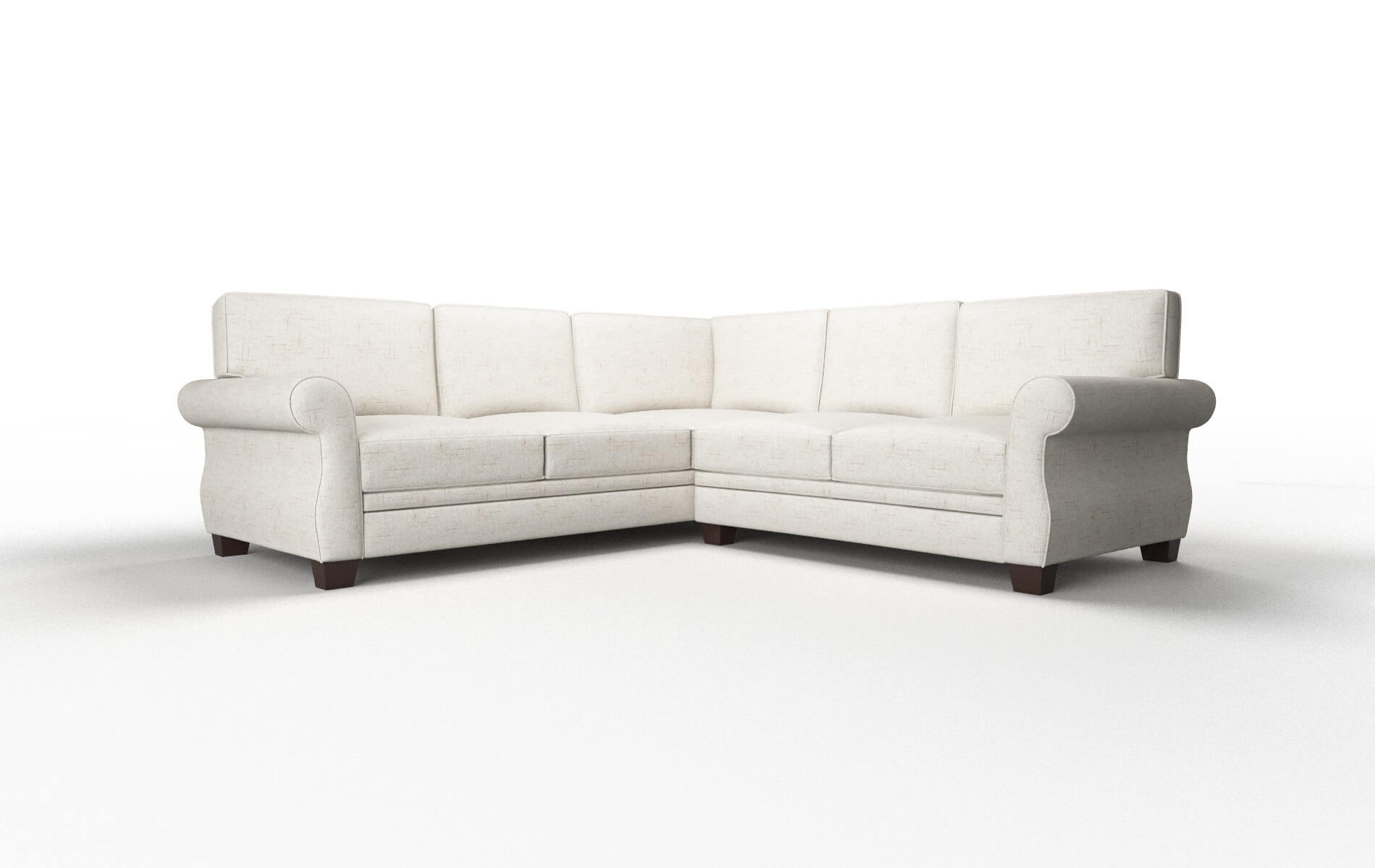 Rome Derby Taupe Sectional espresso legs 1