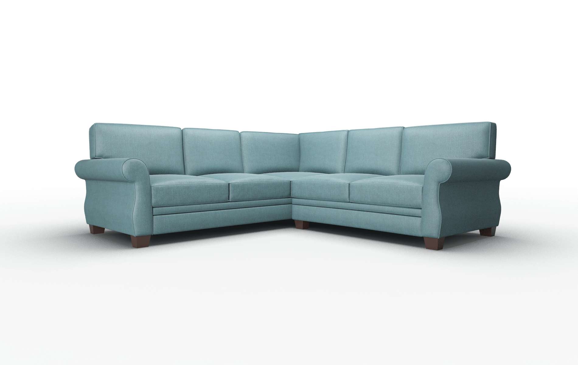 Rome Elliot Teal Sectional espresso legs 1