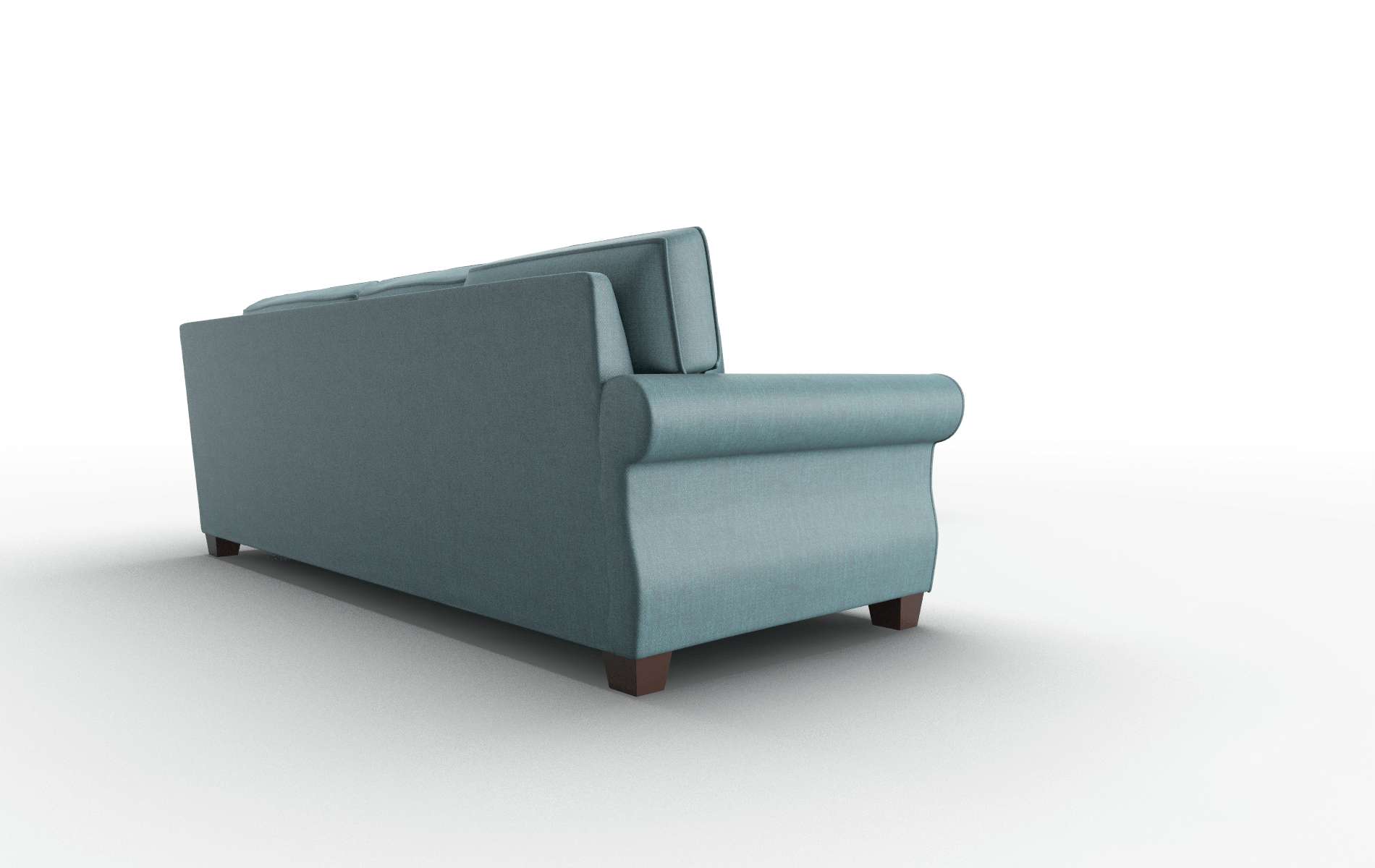 Rome Elliot Teal Sectional espresso legs 3