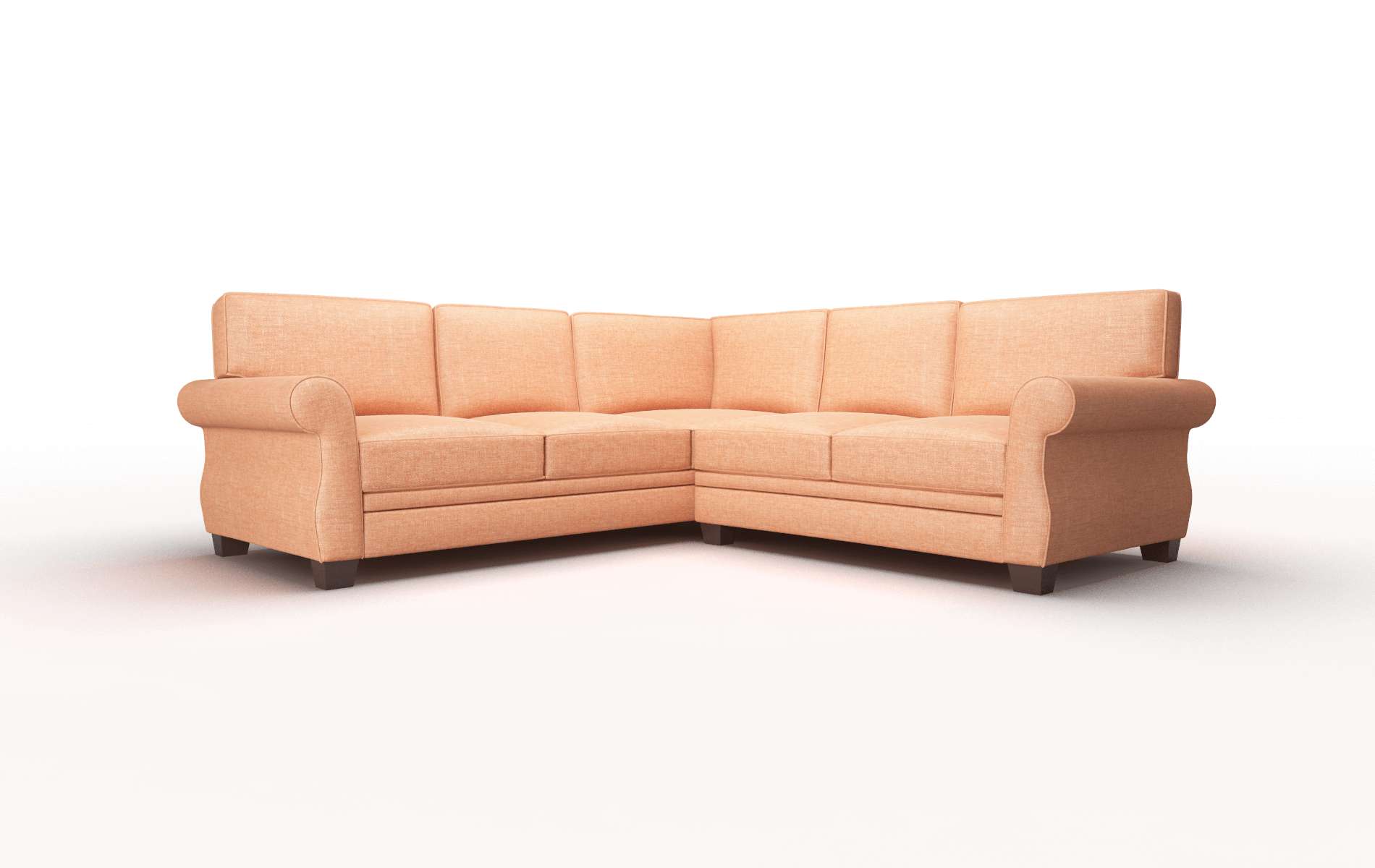 Rome Hepburn Appricot Sectional espresso legs 1