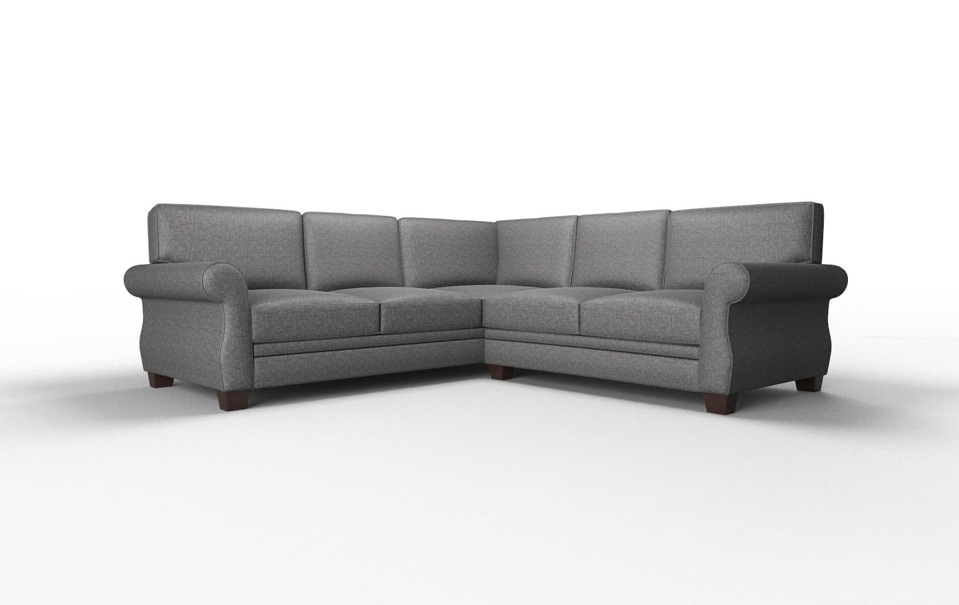 Rome Insight Charcoal Sectional espresso legs 1