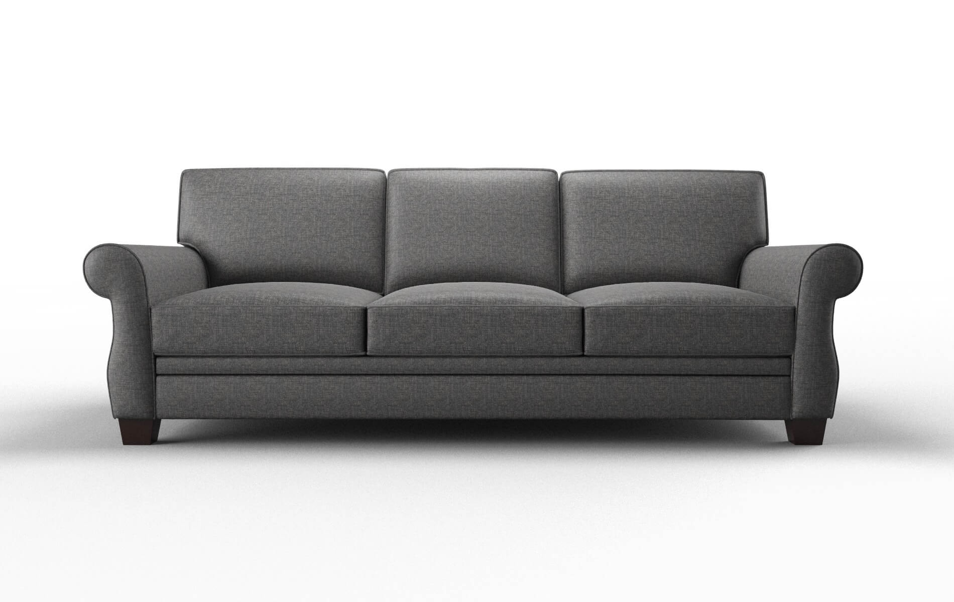 Rome Insight Charcoal Sofa espresso legs 1