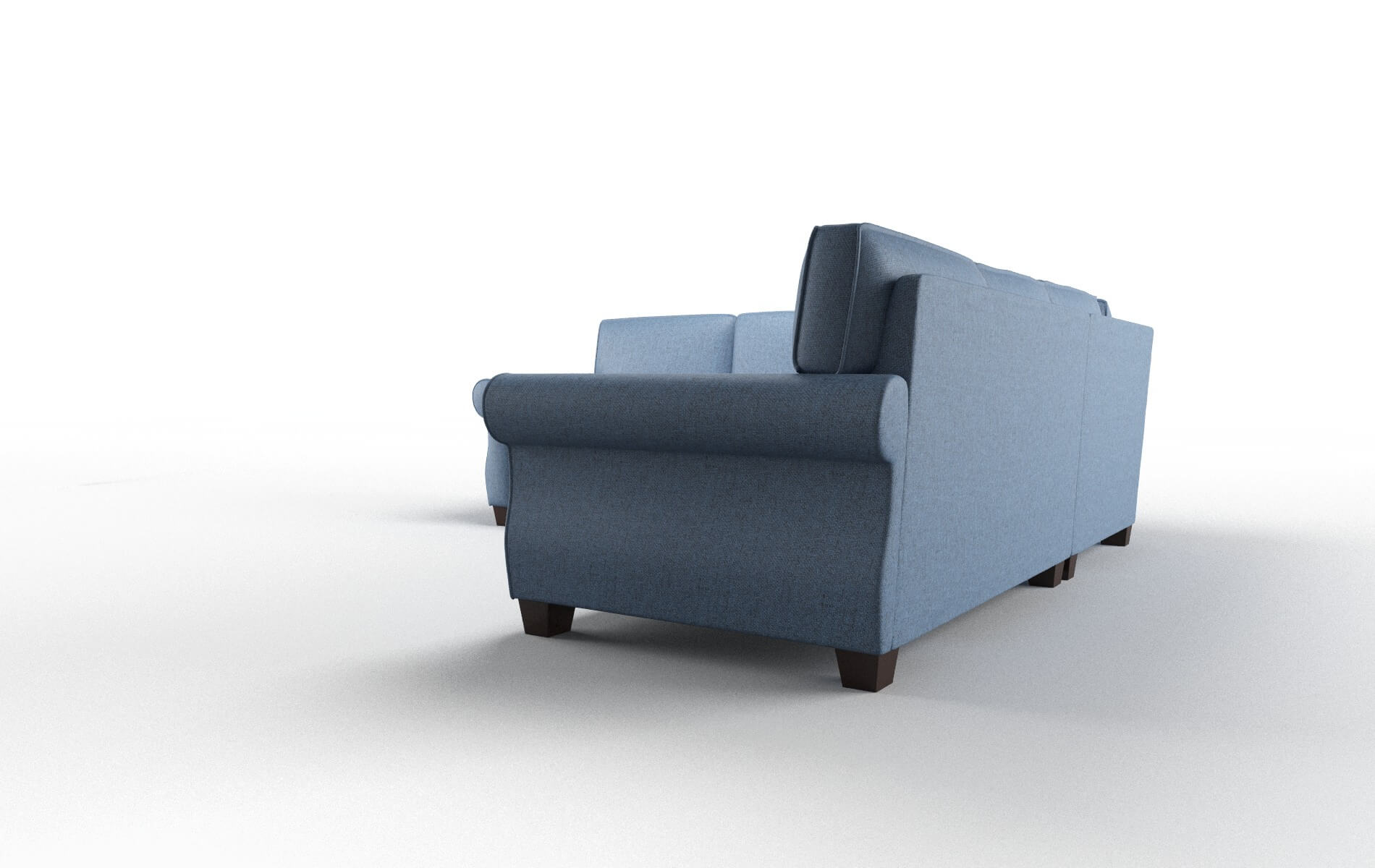 Rome Leslie Indigo Sectional espresso legs 4