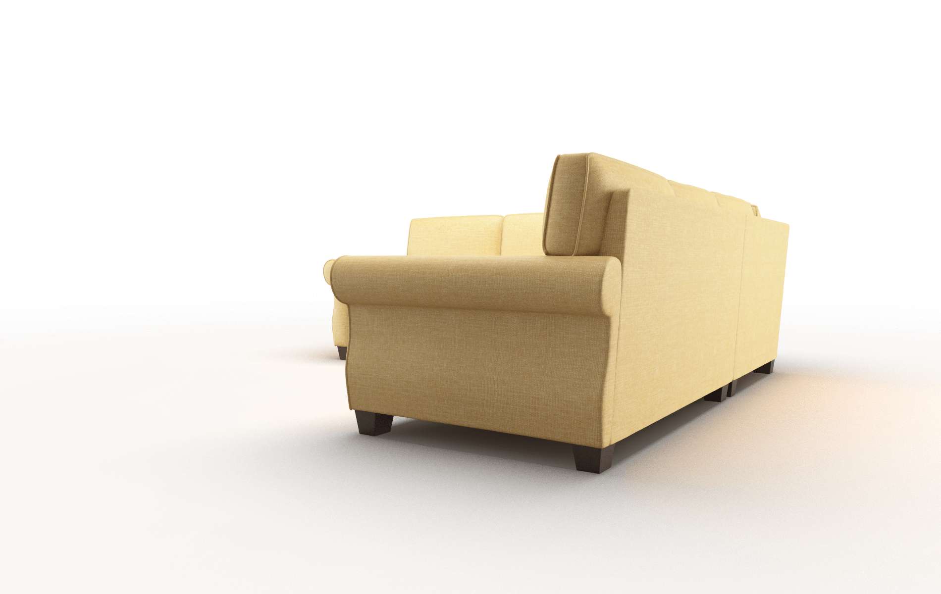 Rome Leslie Saffron Sectional espresso legs 4