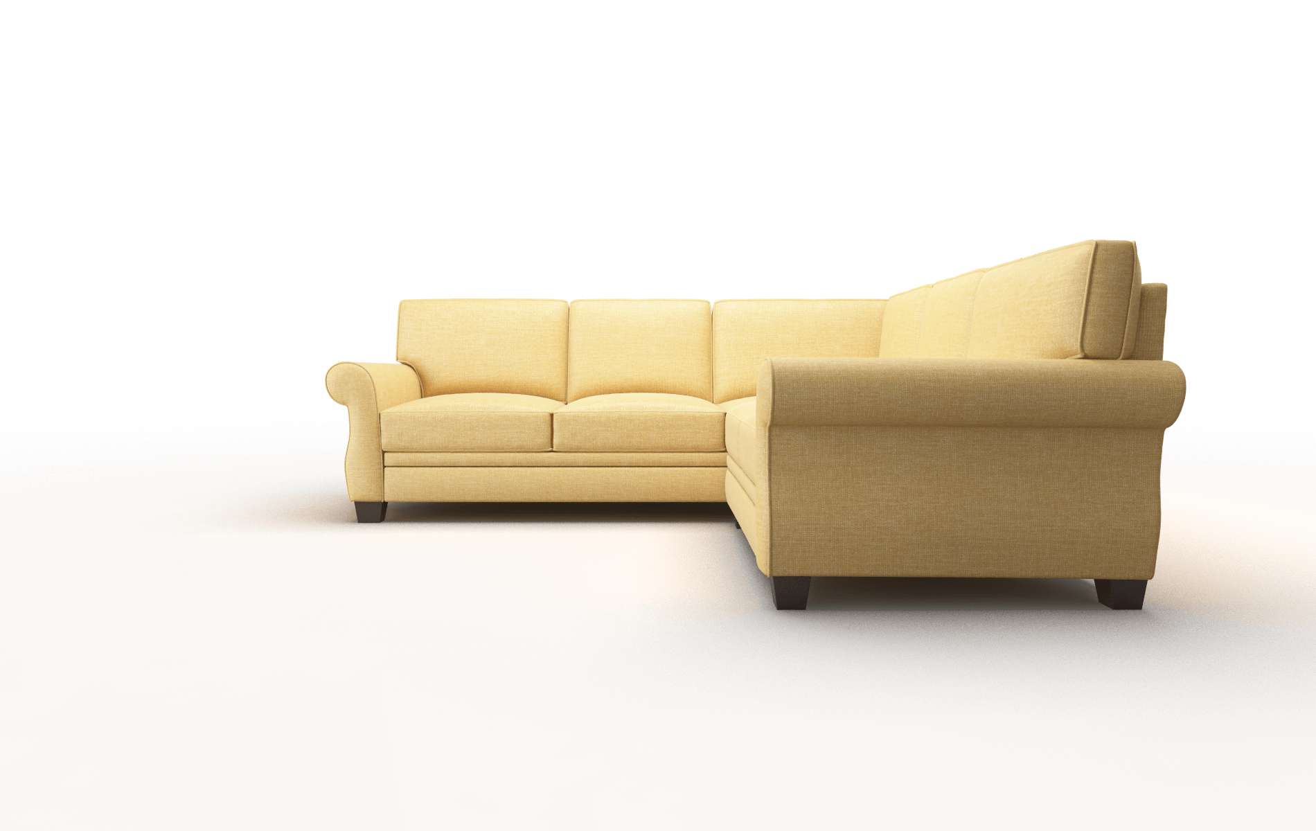 Rome Leslie Saffron Sectional espresso legs 5