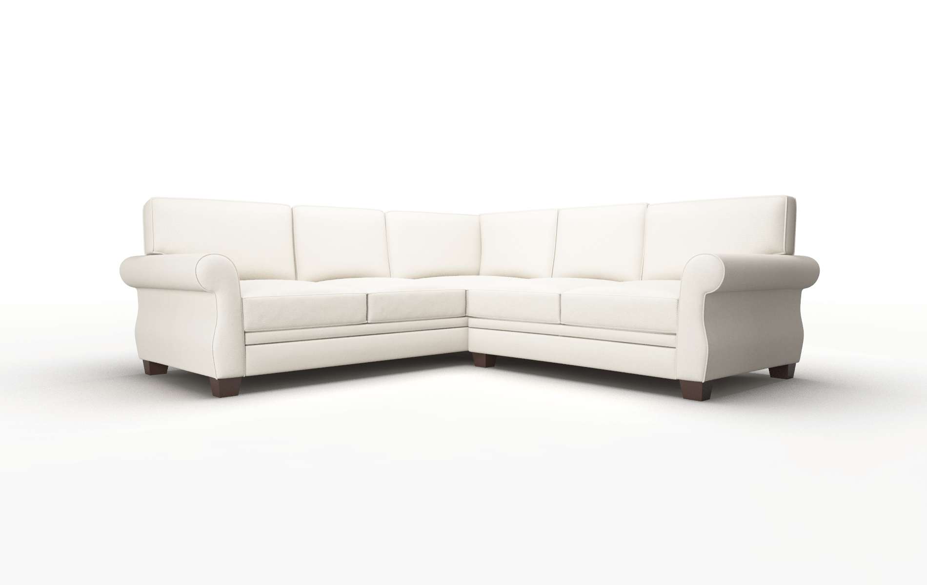 Rome Malibu Linen Sectional espresso legs 1