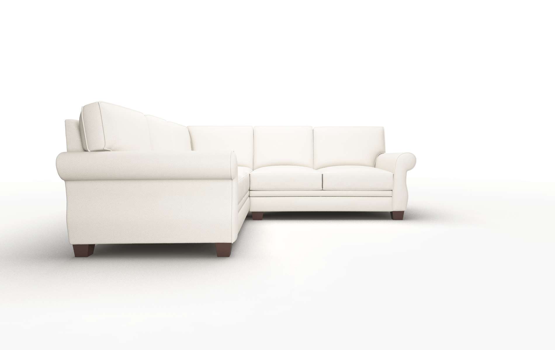 Rome Malibu Linen Sectional espresso legs 2