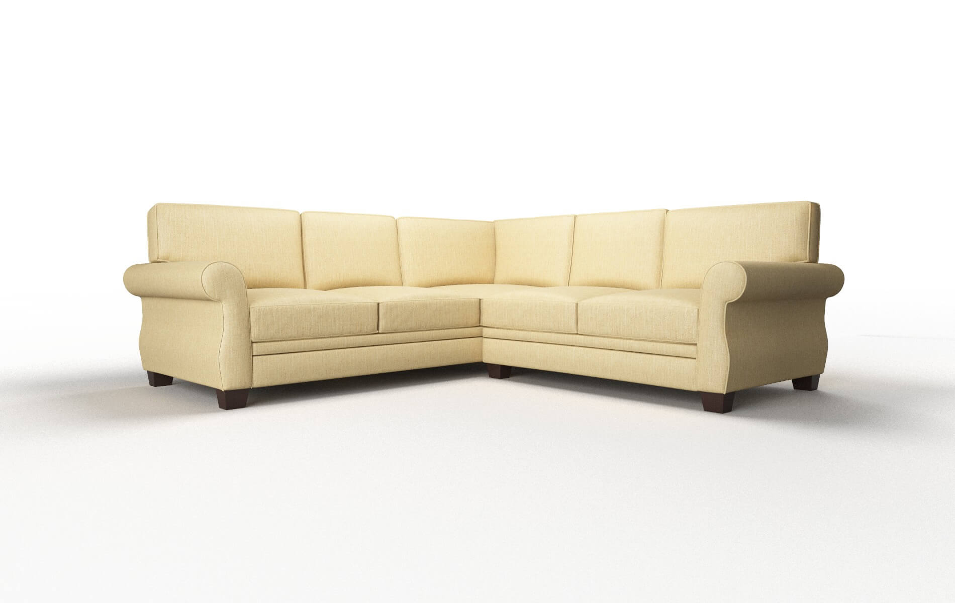 Rome Malibu Maize Sectional espresso legs 1