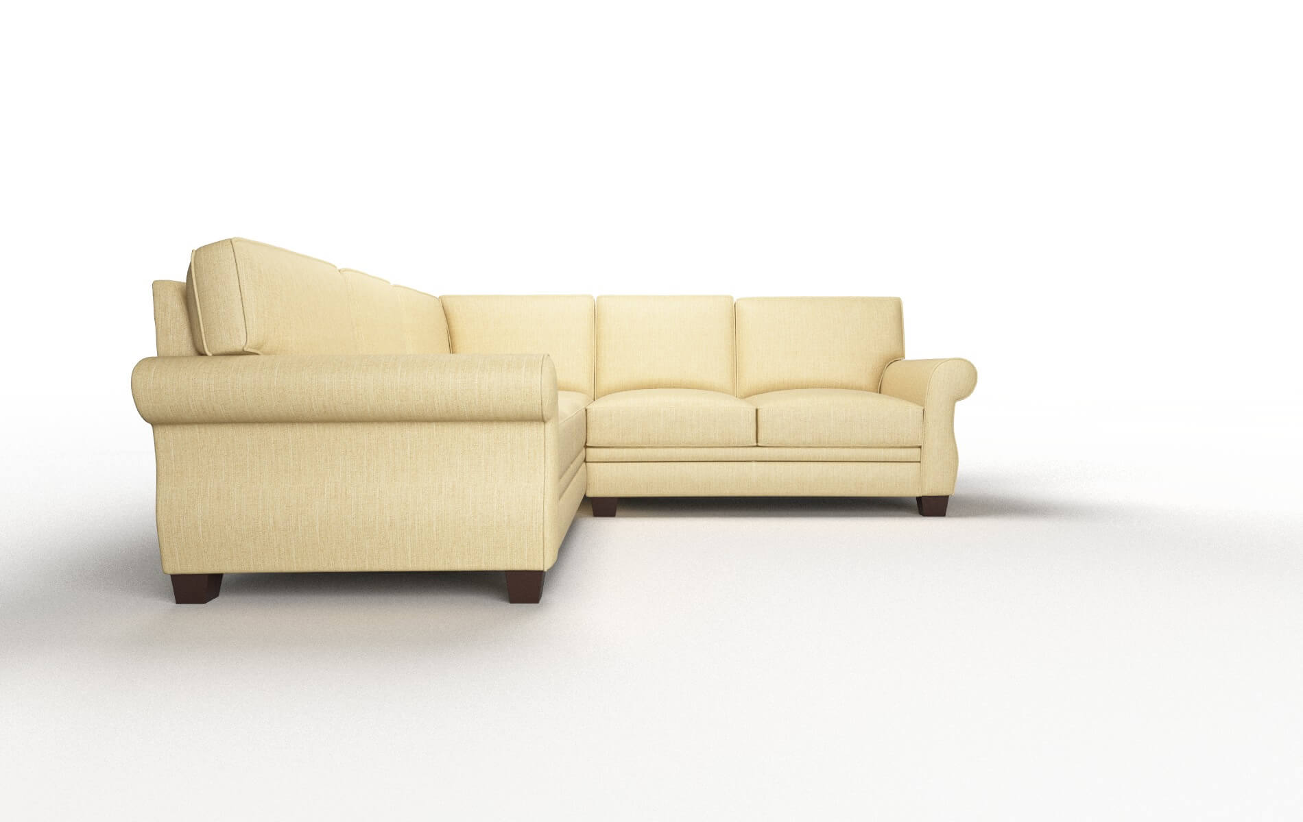 Rome Malibu Maize Sectional espresso legs 2
