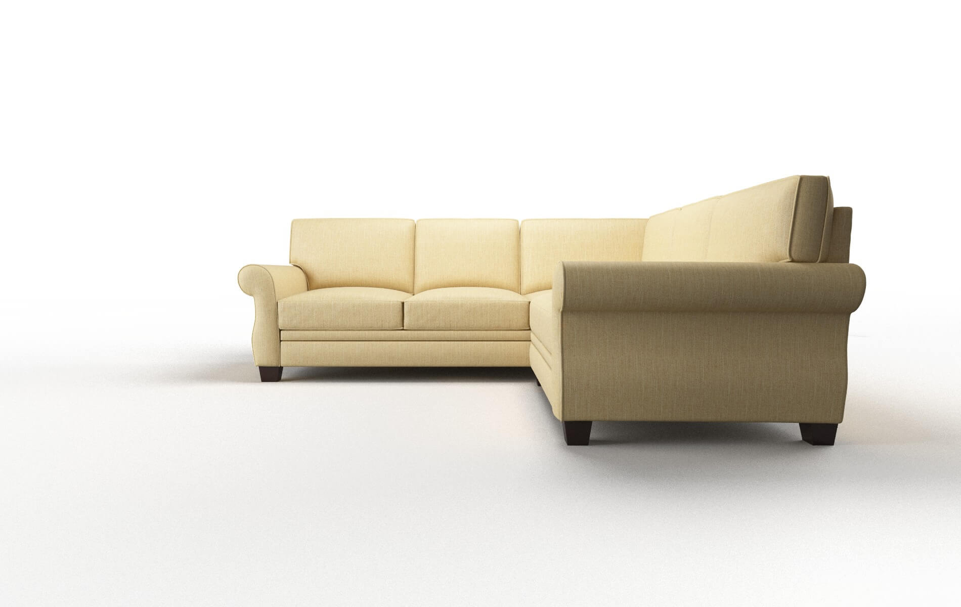 Rome Malibu Maize Sectional espresso legs 5
