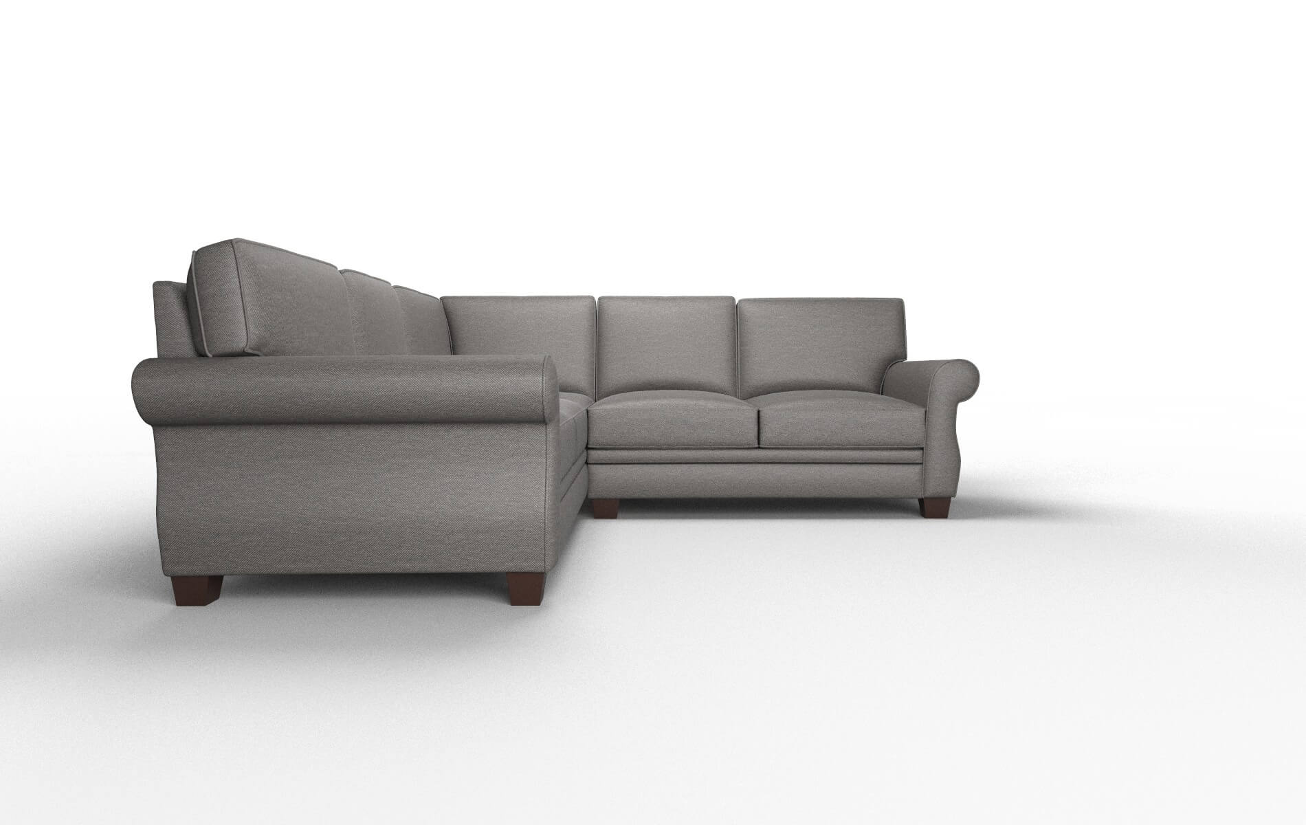 Rome Oscar Grey Sectional espresso legs 2