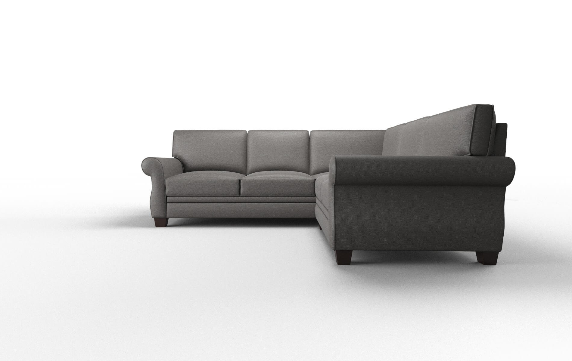 Rome Oscar Grey Sectional espresso legs 5