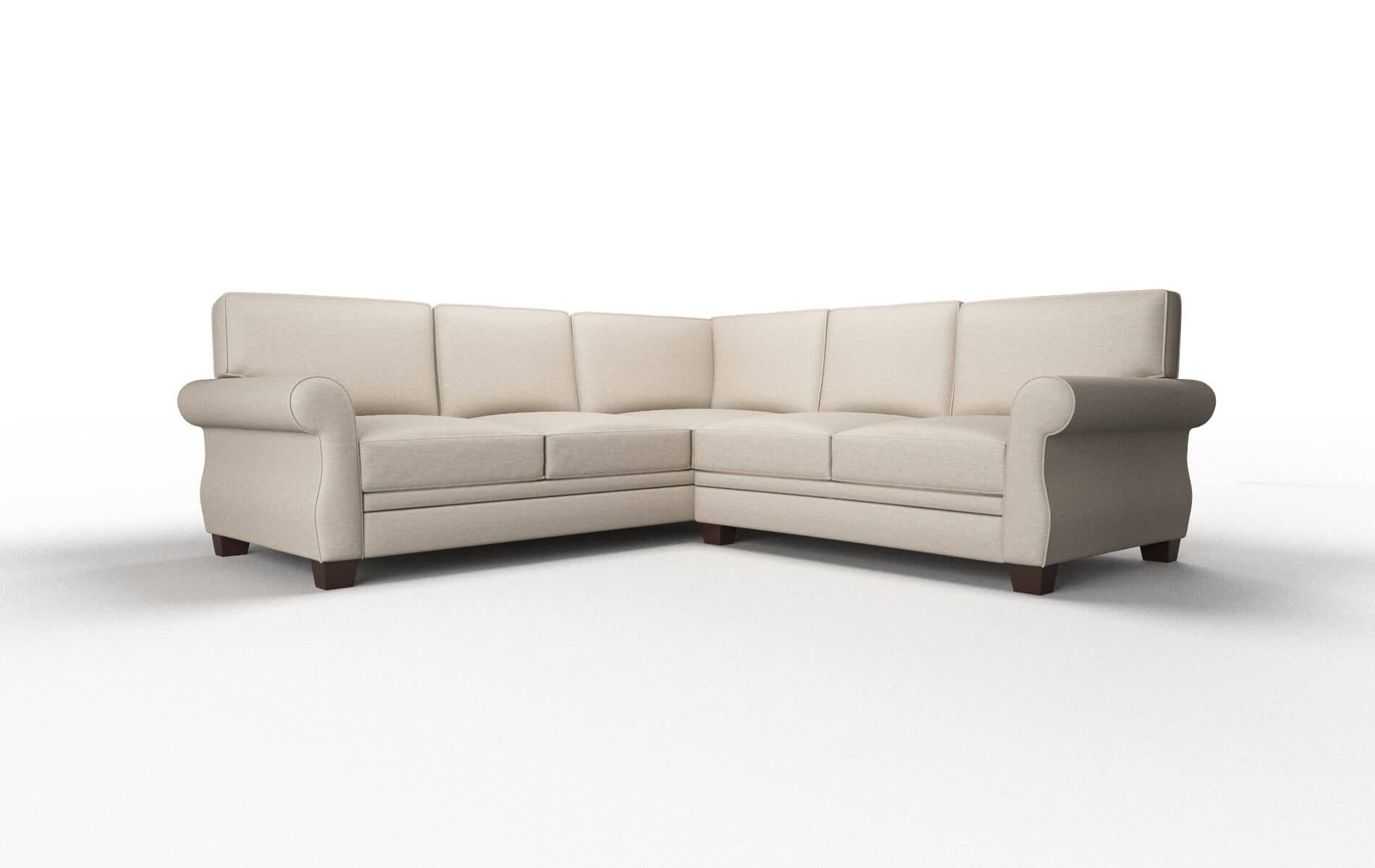 Rome Oscar Linen Sectional espresso legs 1