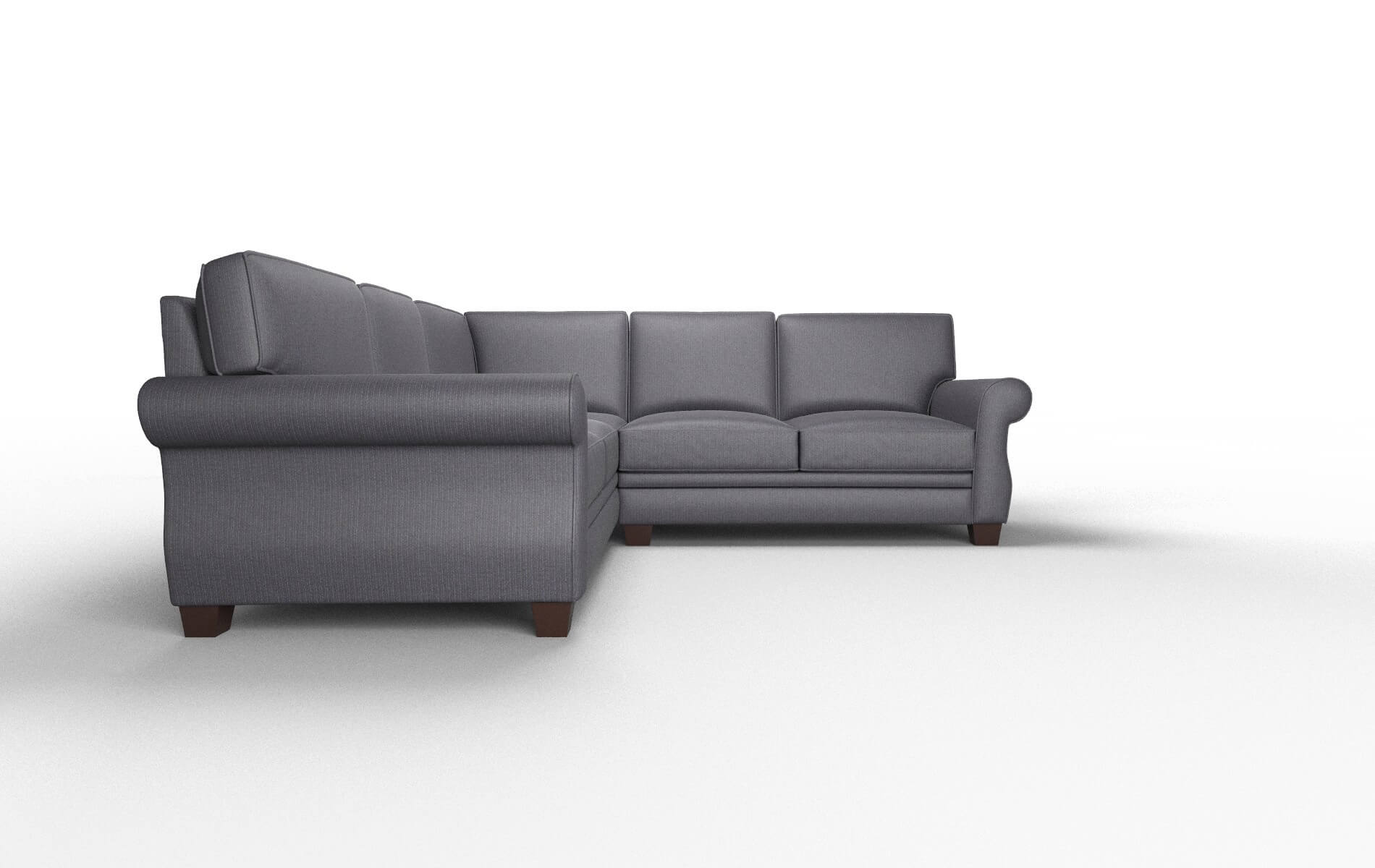 Rome Parker Charcoal Sectional espresso legs 2