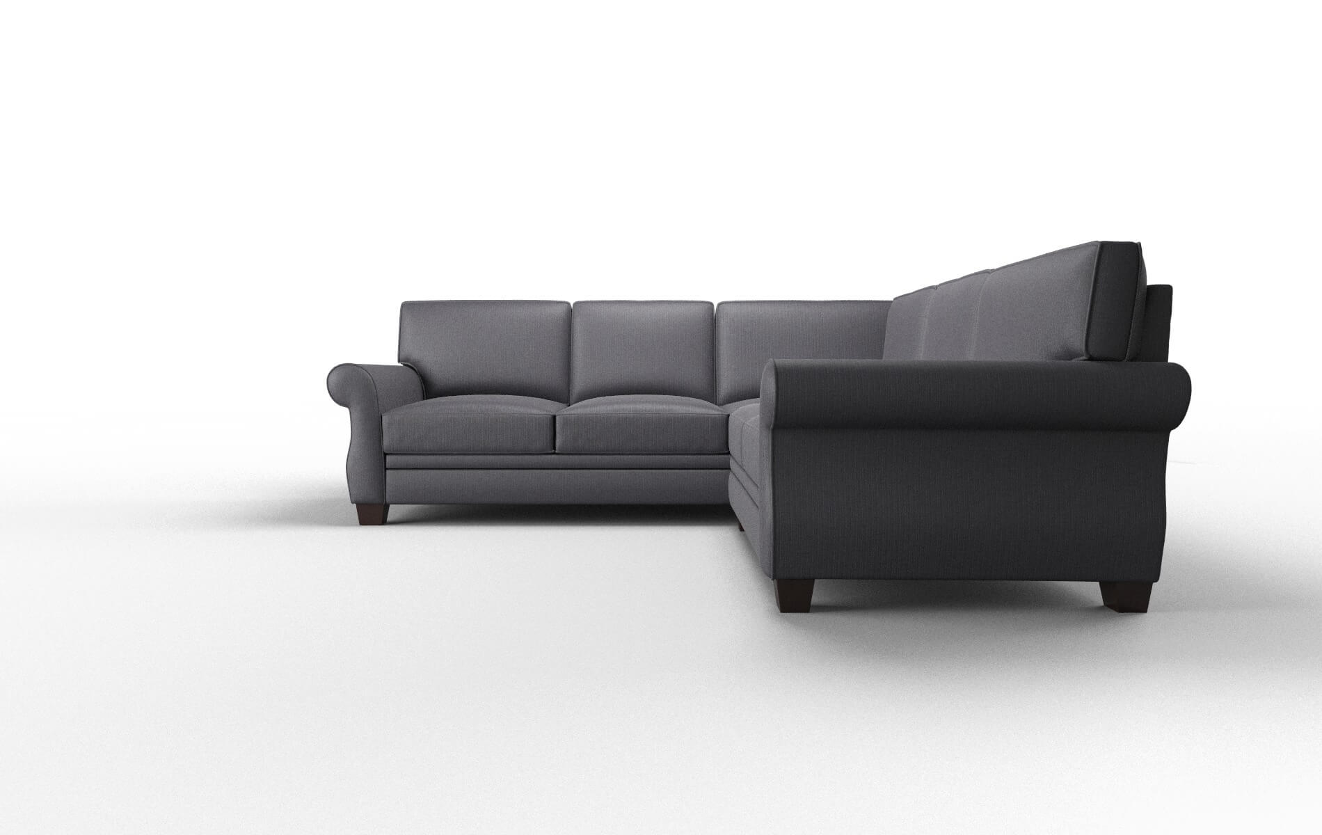 Rome Parker Charcoal Sectional espresso legs 5
