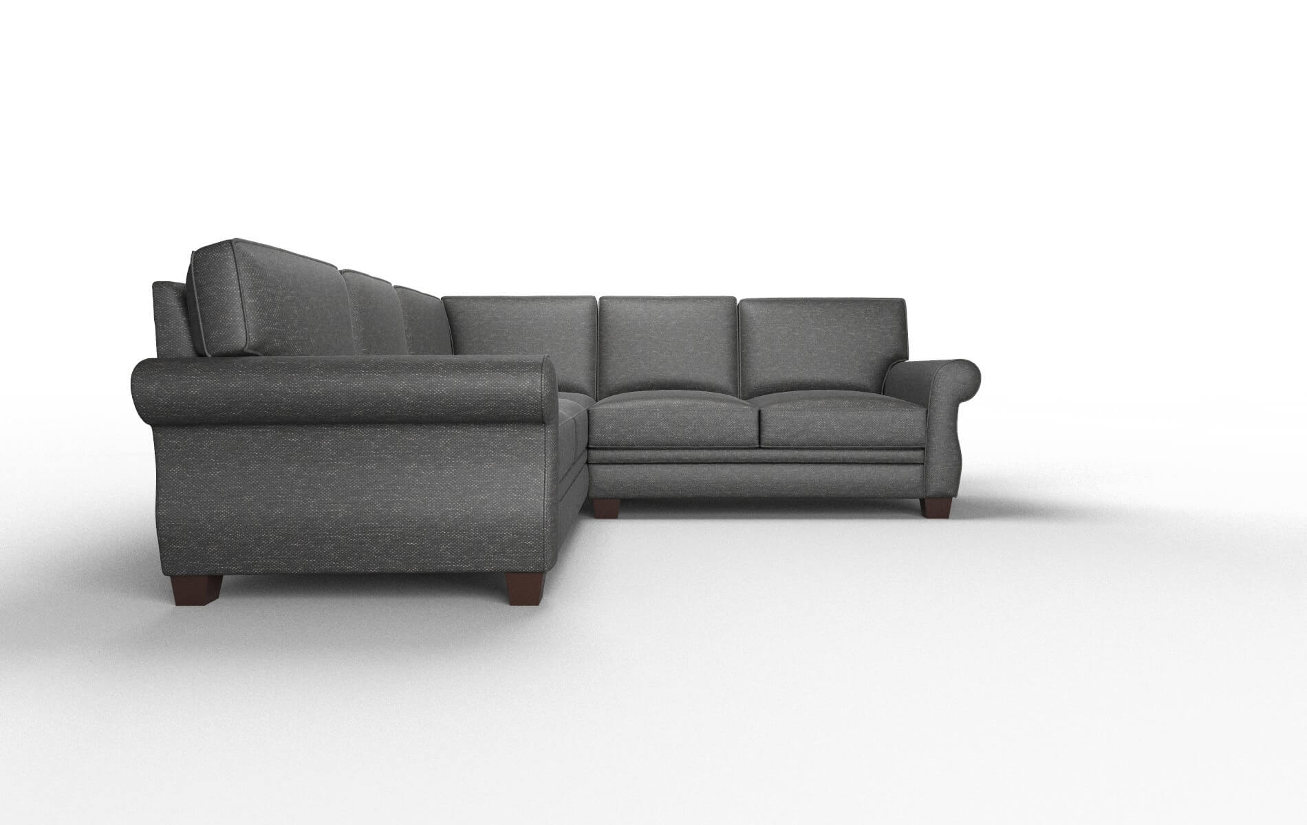 Rome Phoenix Charcoal Sectional espresso legs 2