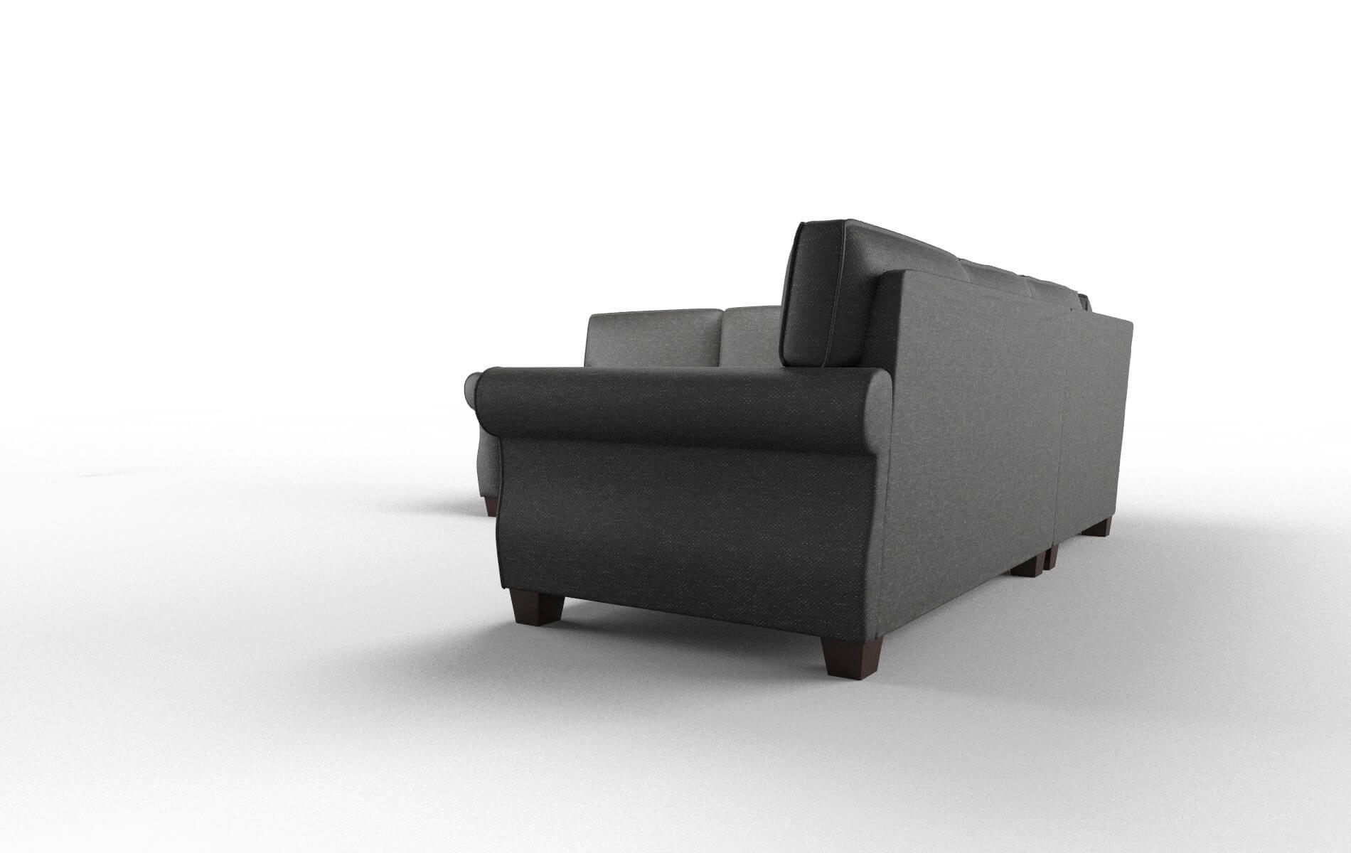 Rome Phoenix Charcoal Sectional espresso legs 4