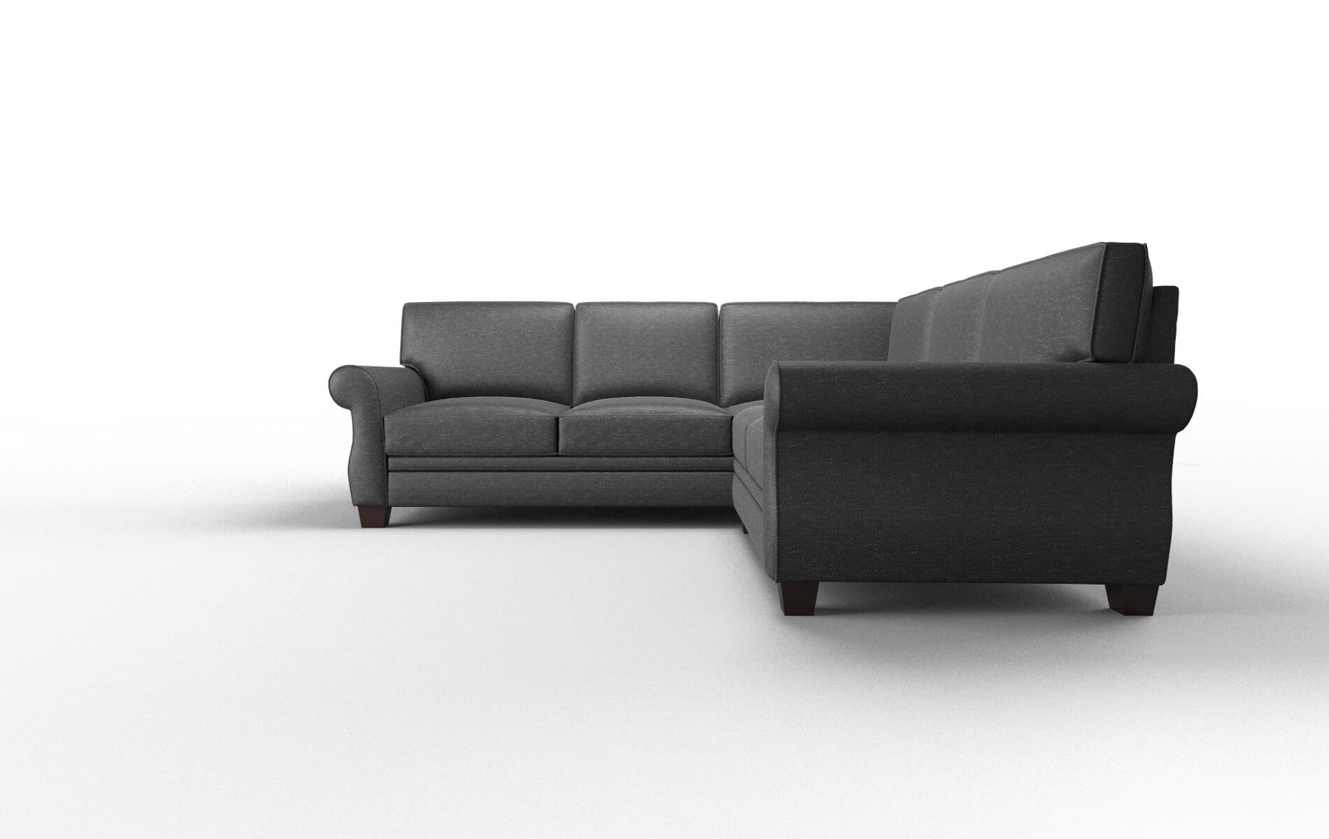 Rome Phoenix Charcoal Sectional espresso legs 5
