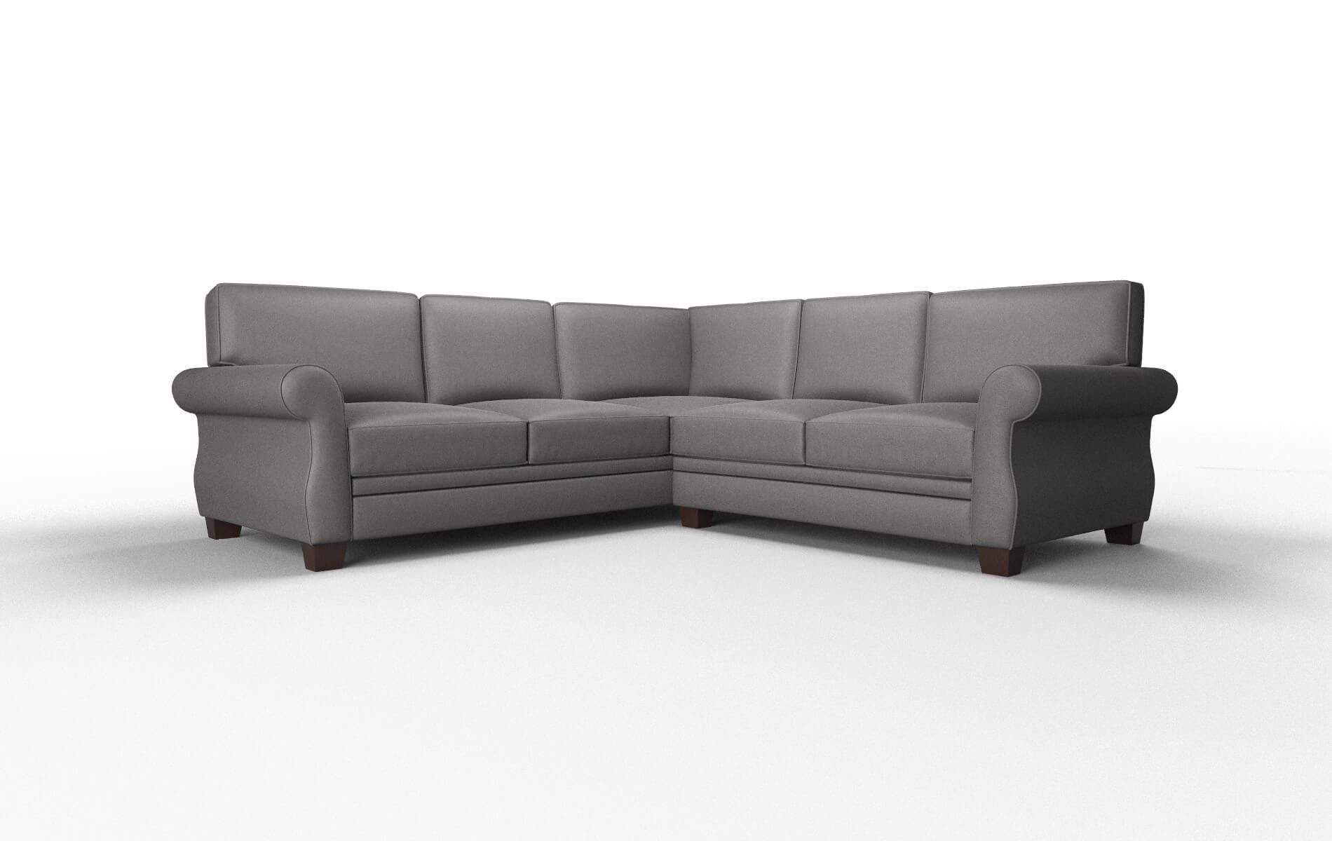 Rome Rocket Charcoal Sectional espresso legs 1