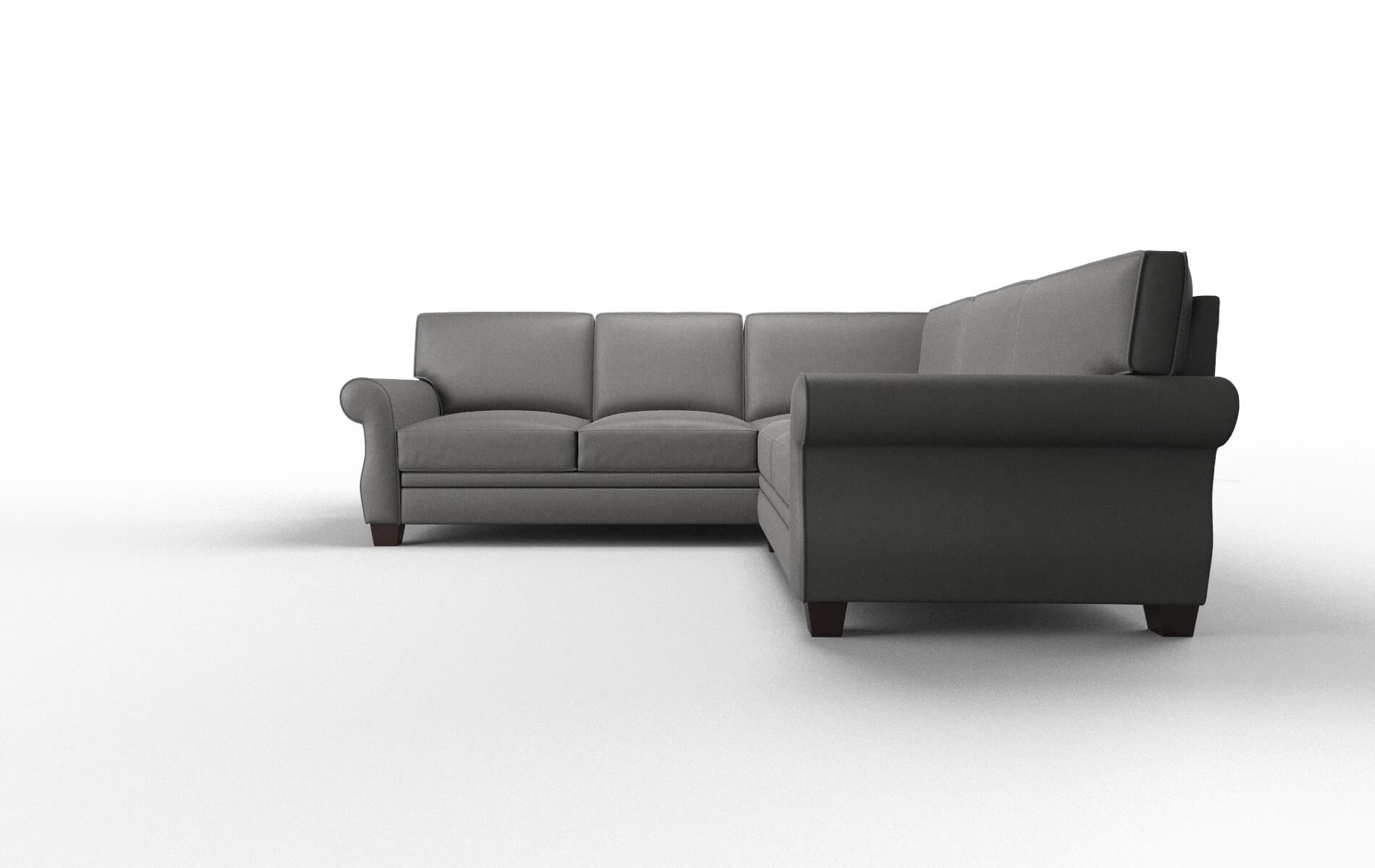 Rome Rocket Charcoal Sectional espresso legs 5
