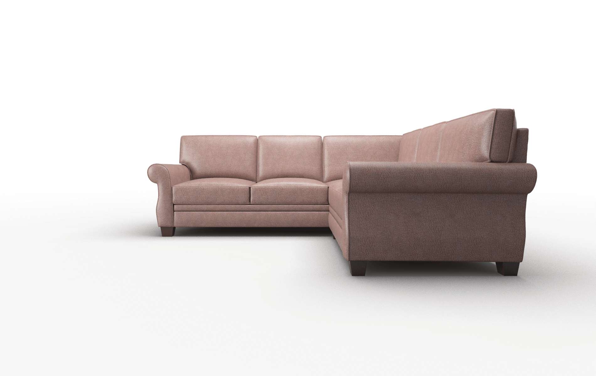 Rome Royale Mocha Sectional espresso legs 5
