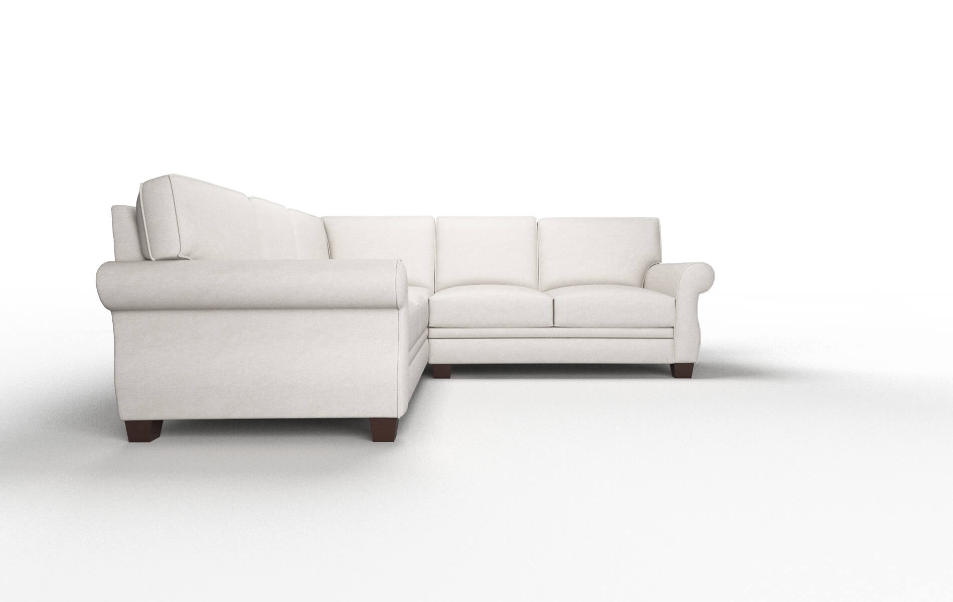 Rome Suave Dove Sectional espresso legs 2