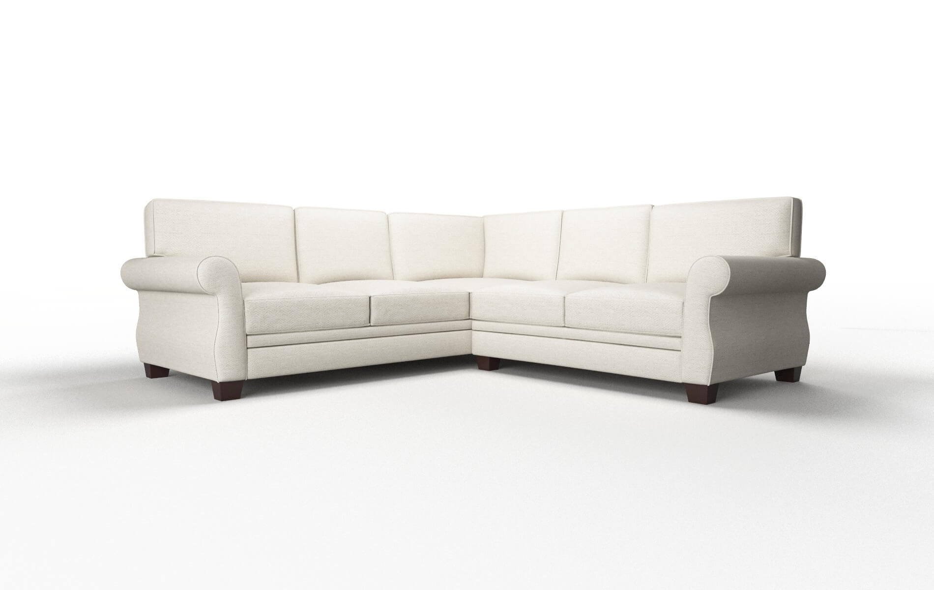 Rome Venus Cream Sectional espresso legs 1