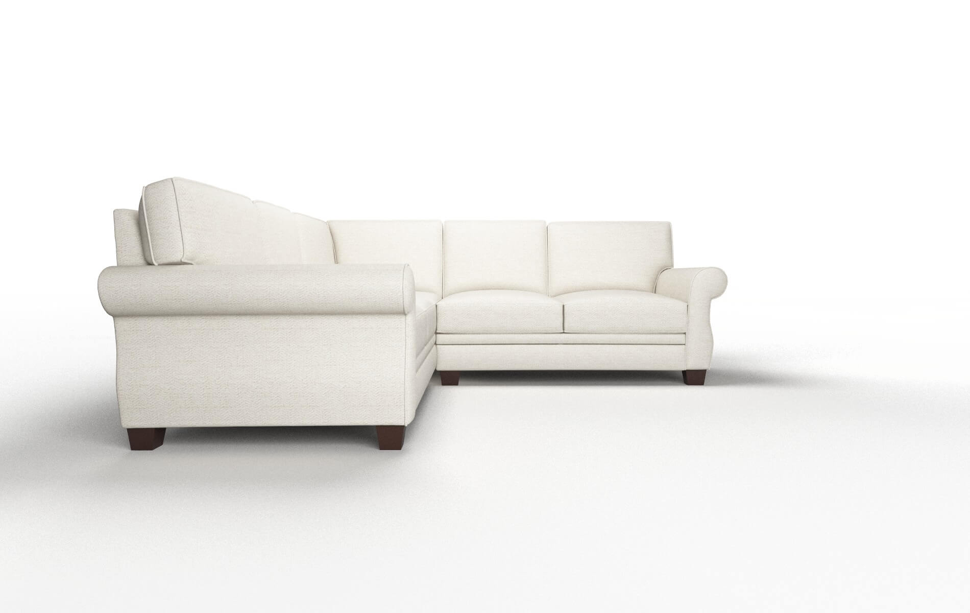 Rome Venus Cream Sectional espresso legs 2