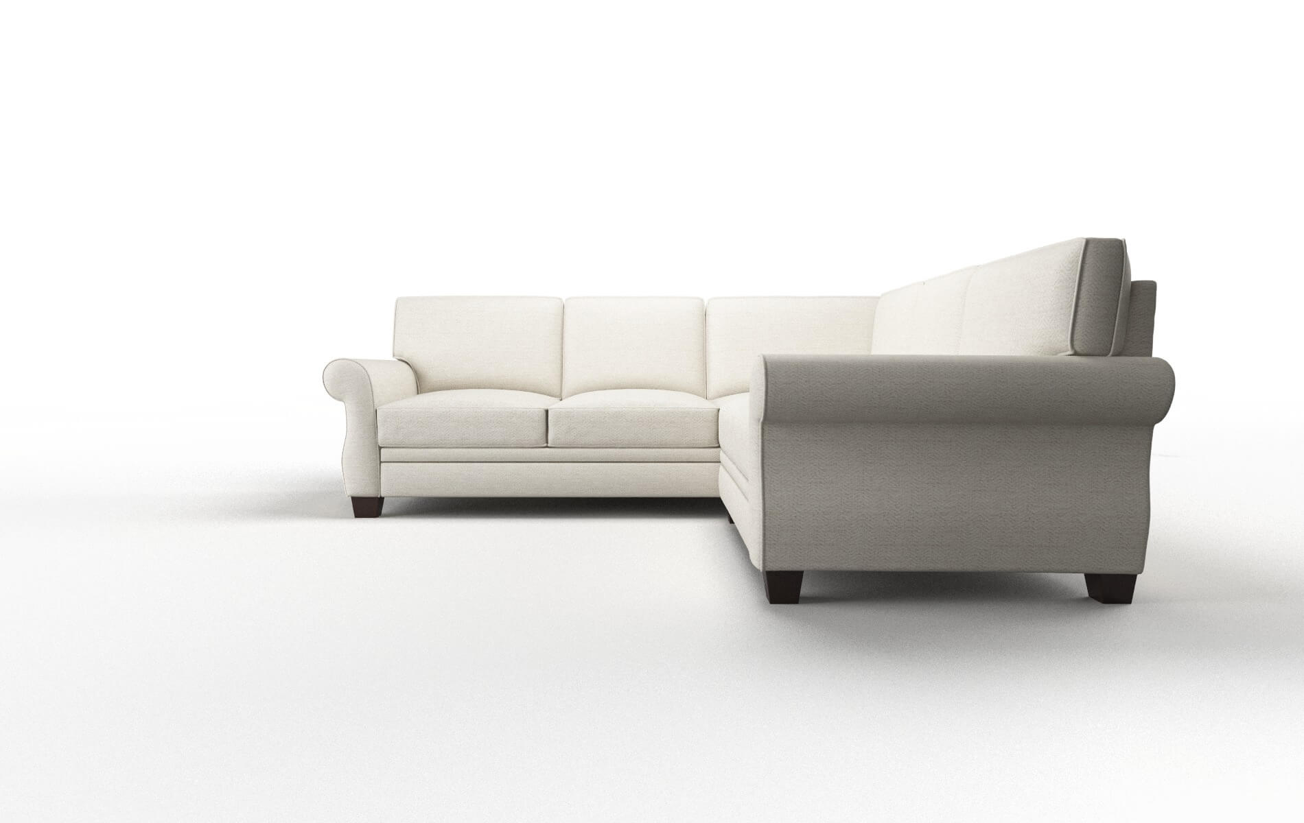 Rome Venus Cream Sectional espresso legs 5