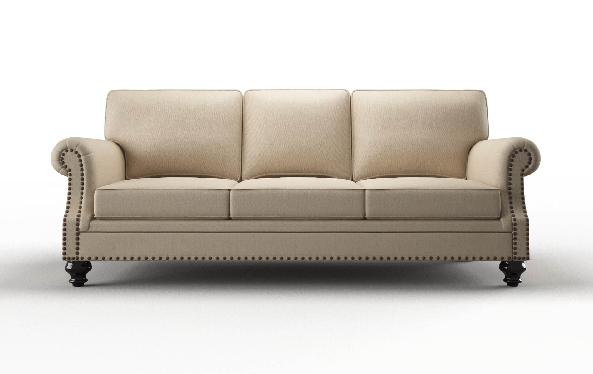 Rotterdam Avenger Burlap Sofa espresso legs 1