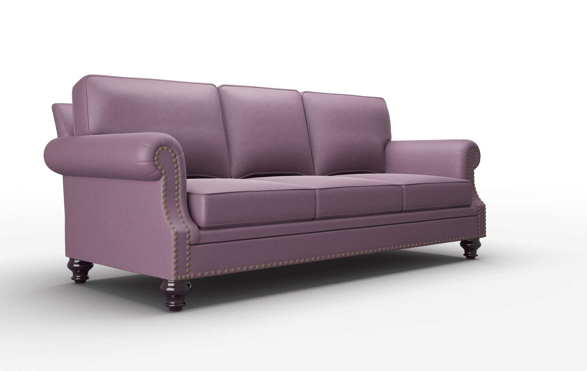 Rotterdam Bella Aubergine Sofa espresso legs 2
